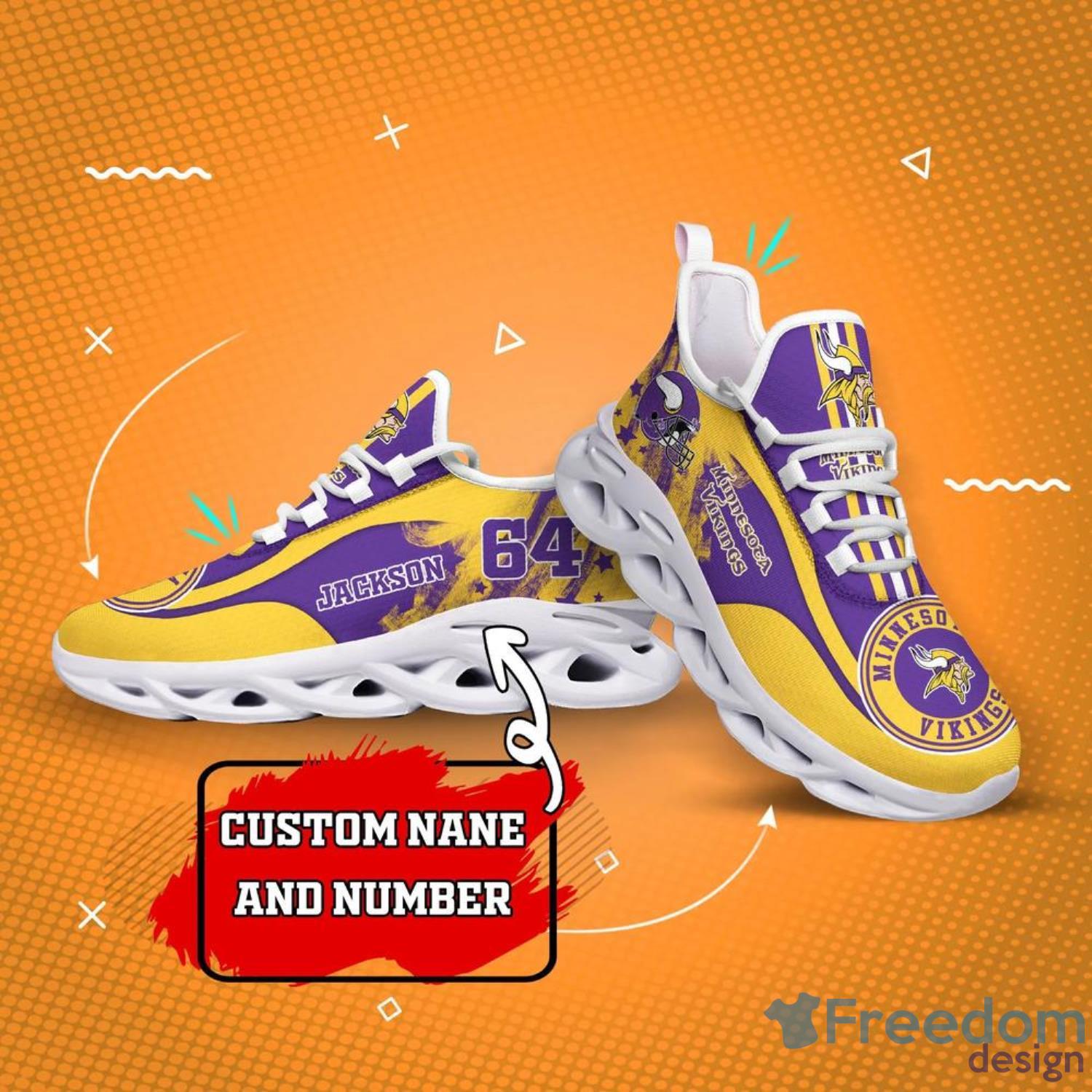 Minnesota Vikings NFL Max Soul Shoes Custom Name Sneakers Running Shoes -  Freedomdesign