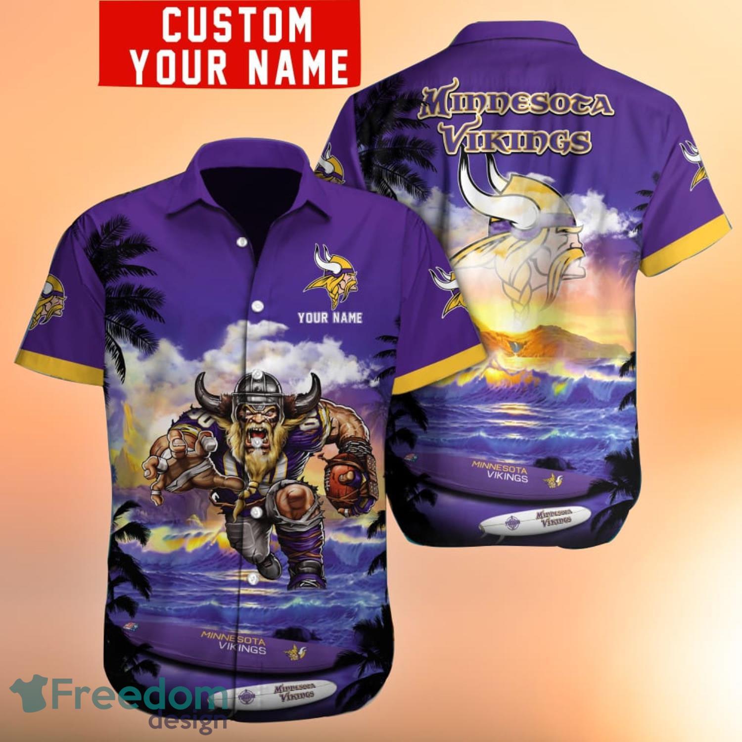 Minnesota Vikings NFL Custom Name Hawaiian Shirt Special Gift For Men Women  Fans - Freedomdesign