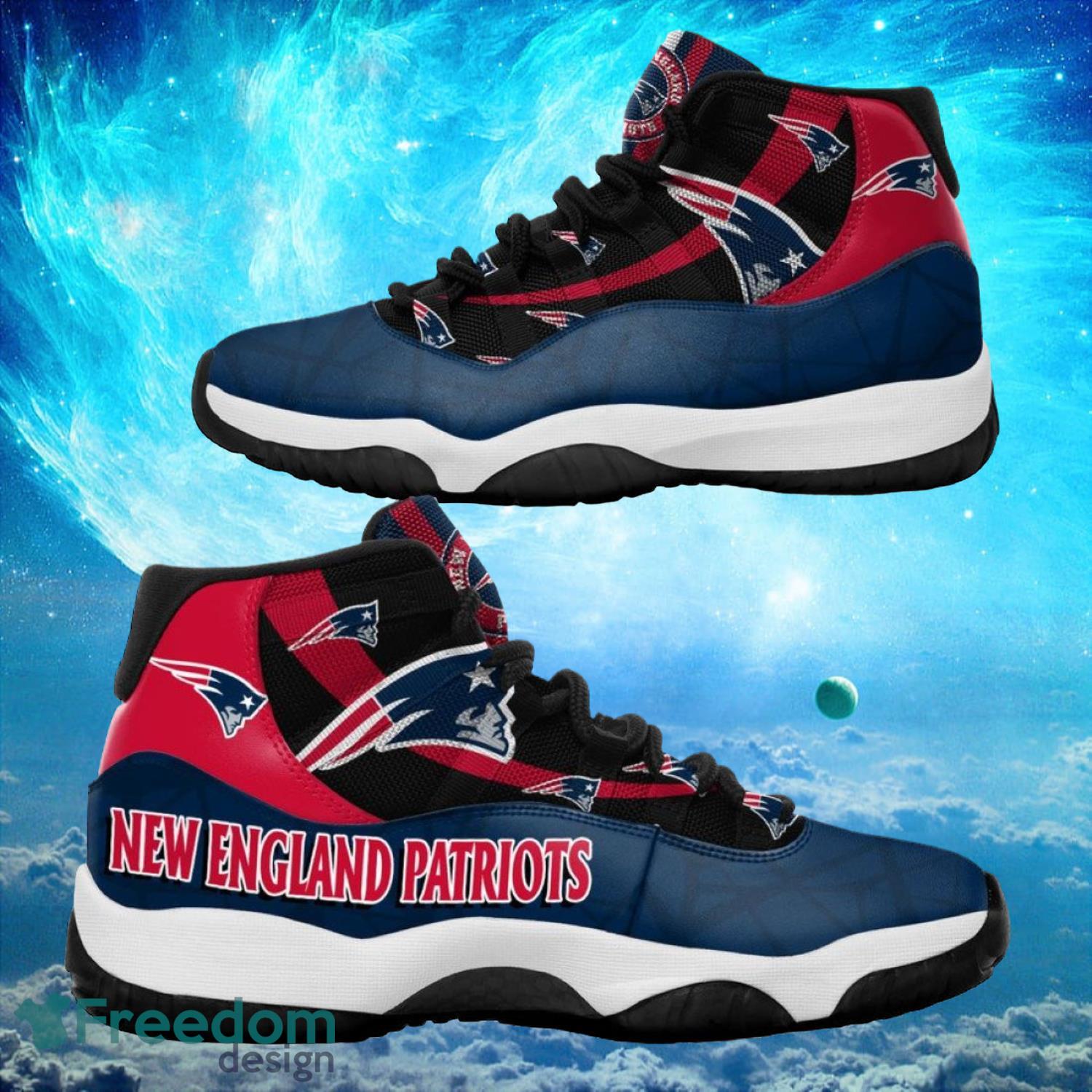 New England Patriots Custom Name Air Jordan 11 Sneaker Shoes For