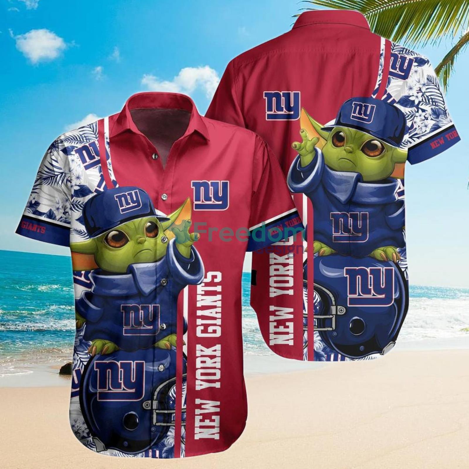 New York Giants Football NFL Baby Yoda Lover Hawaiian Shirt And