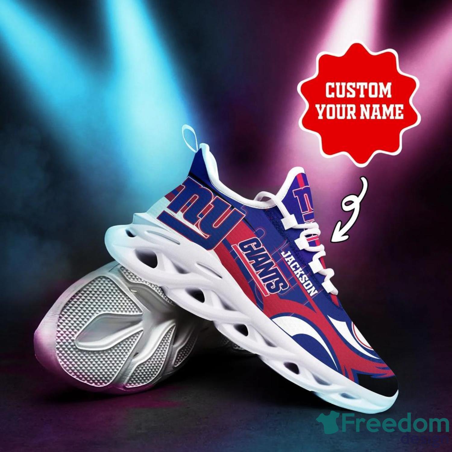 New York Giants Custom Name Tie Dye Max Soul Sneaker Shoes For Fans