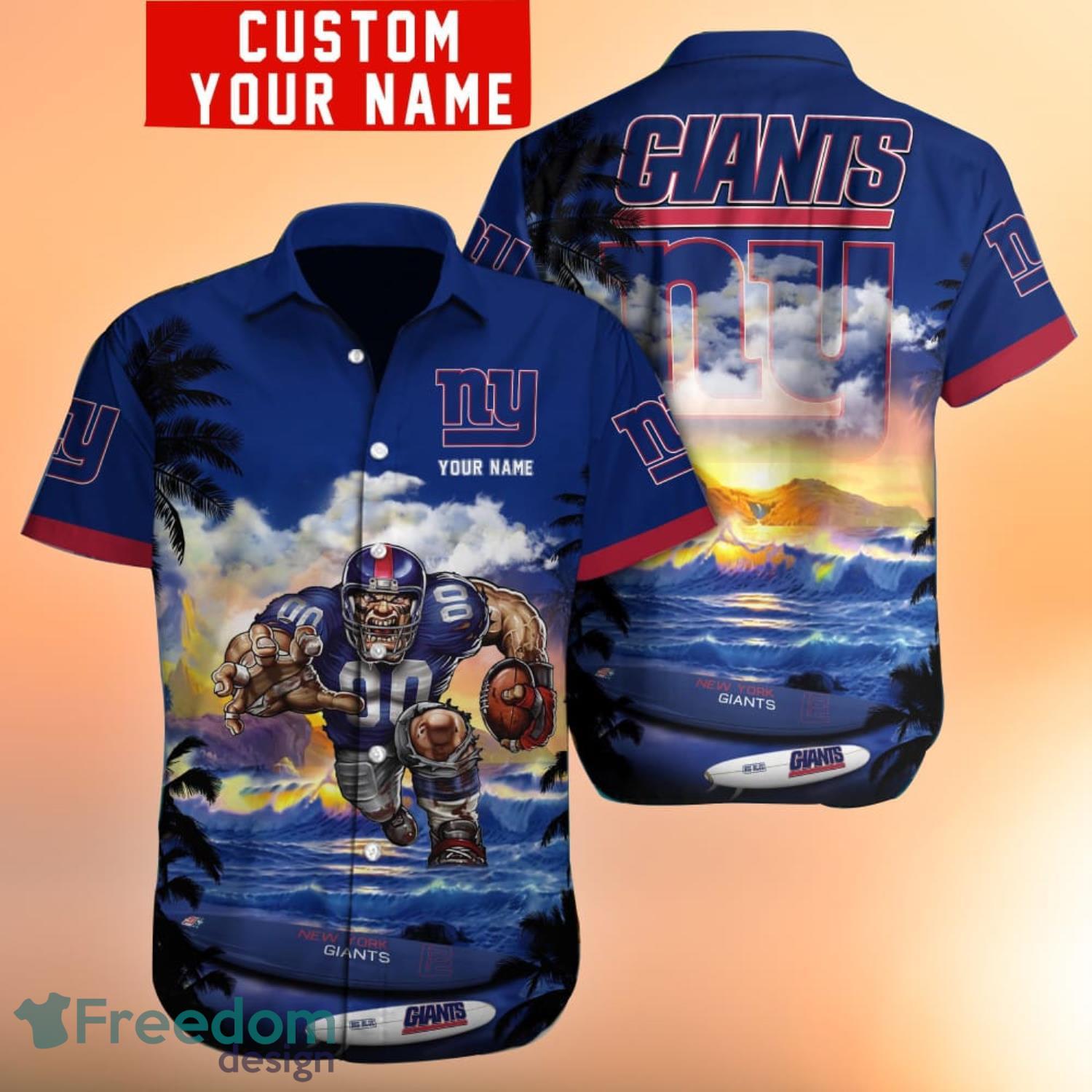New York Giants Hawaiian Aloha Shirt by NFL Team Apparel 