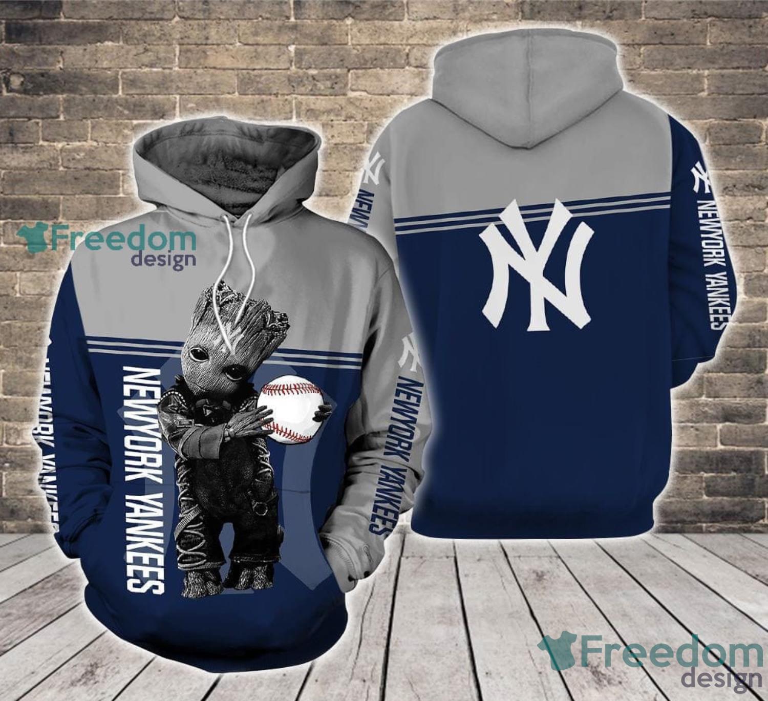 New York Yankees Mickey Mouse 3D Hoodie Full Print - T-shirts Low