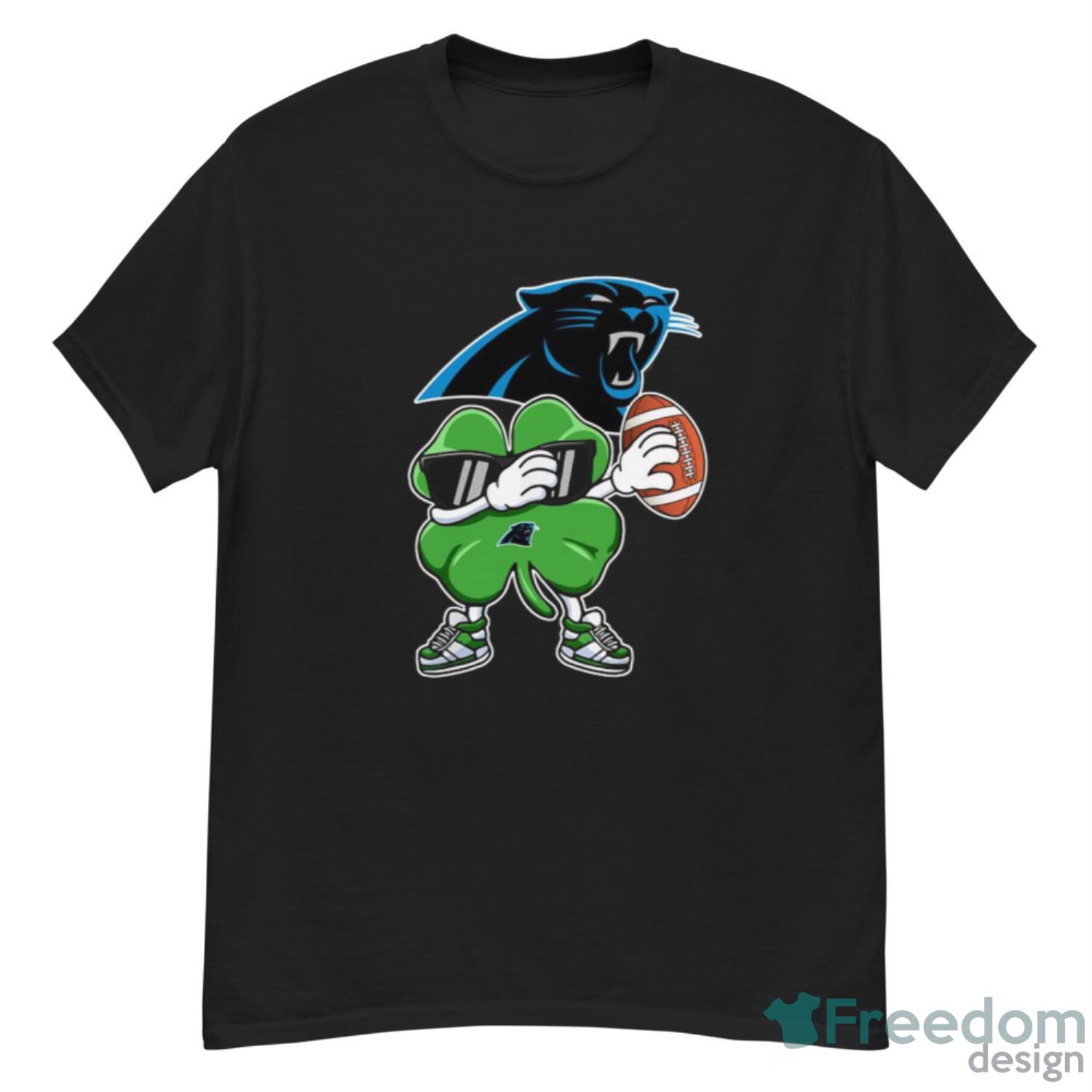 NFL Carolina Panthers Three Leaf Clover St Patrick's Day Football Sports T  Shirt - Freedomdesign