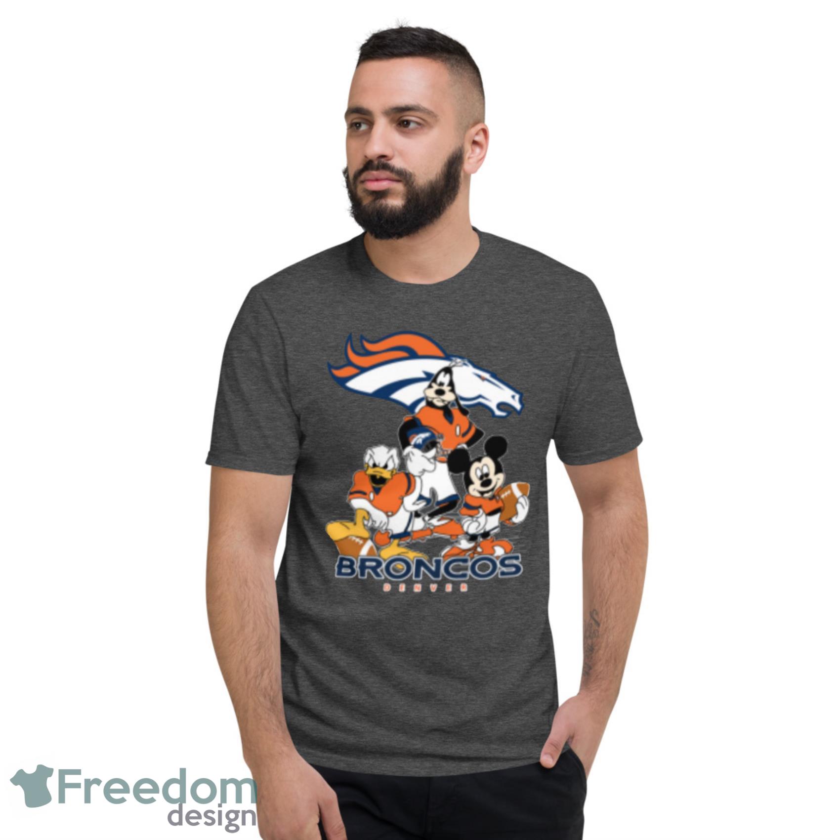 NFL Denver Broncos Mickey Mouse Donald Duck Goofy Football T Shirt -  Rookbrand