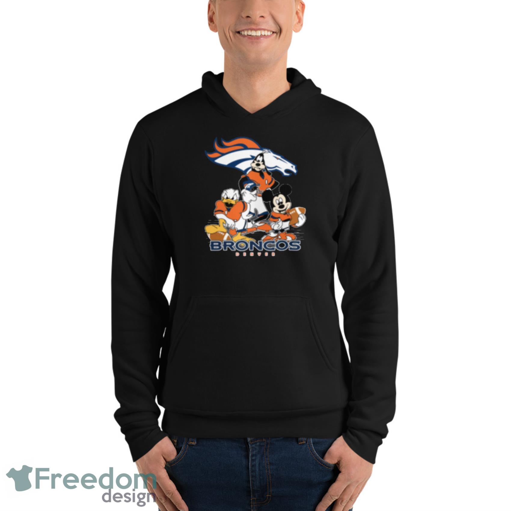 NFL Denver Broncos Mickey Mouse Donald Duck Goofy Football T Shirt