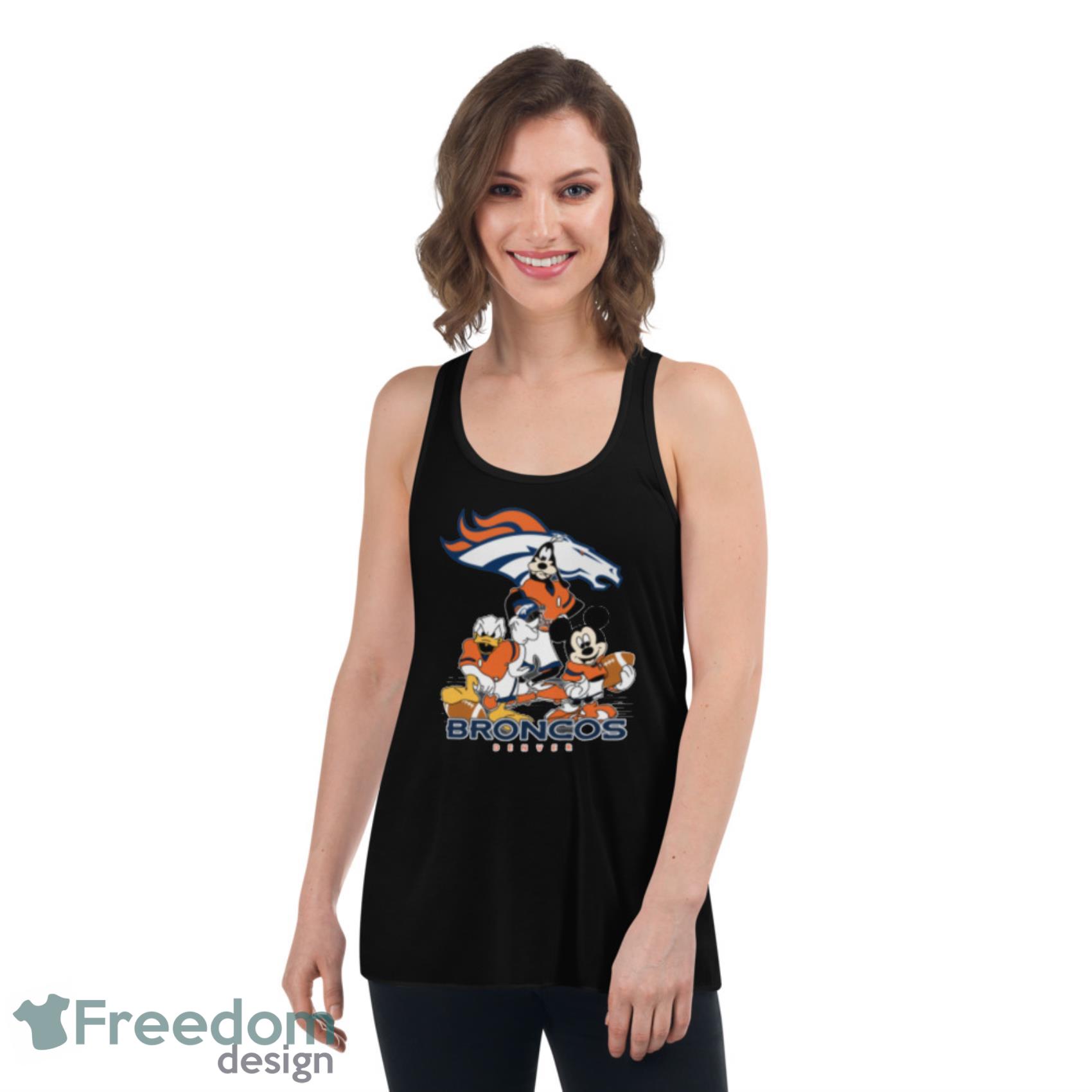 NFL Denver Broncos Mickey Mouse Donald Duck Goofy Football T Shirt