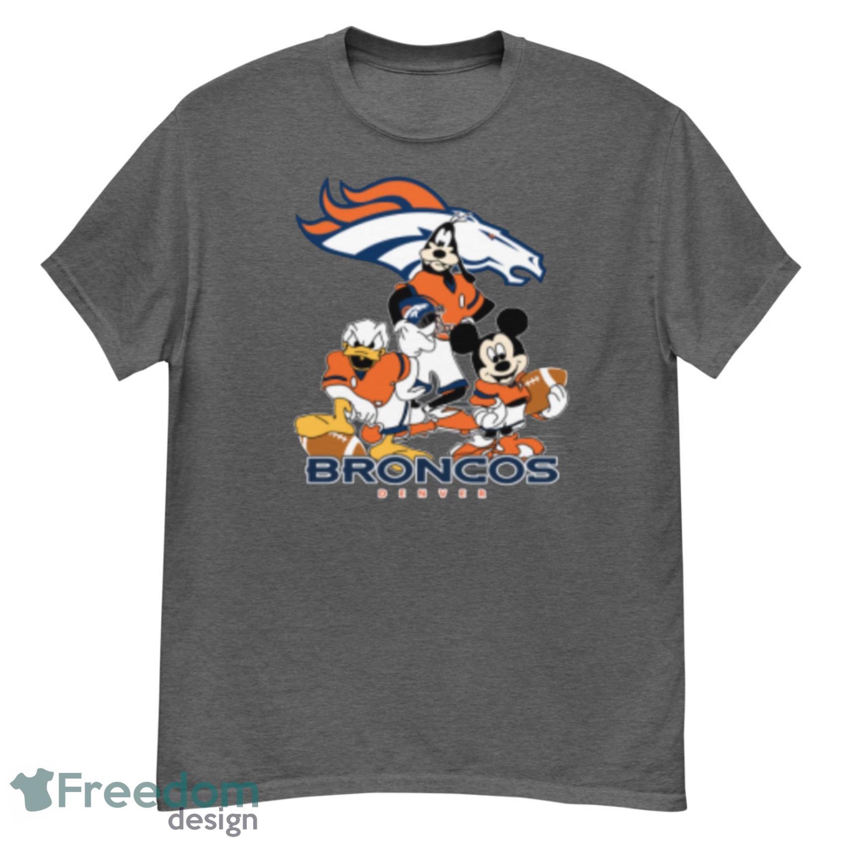 Ladies Denver Broncos Orange Pride Playing V Neck Short Sleeve Tee