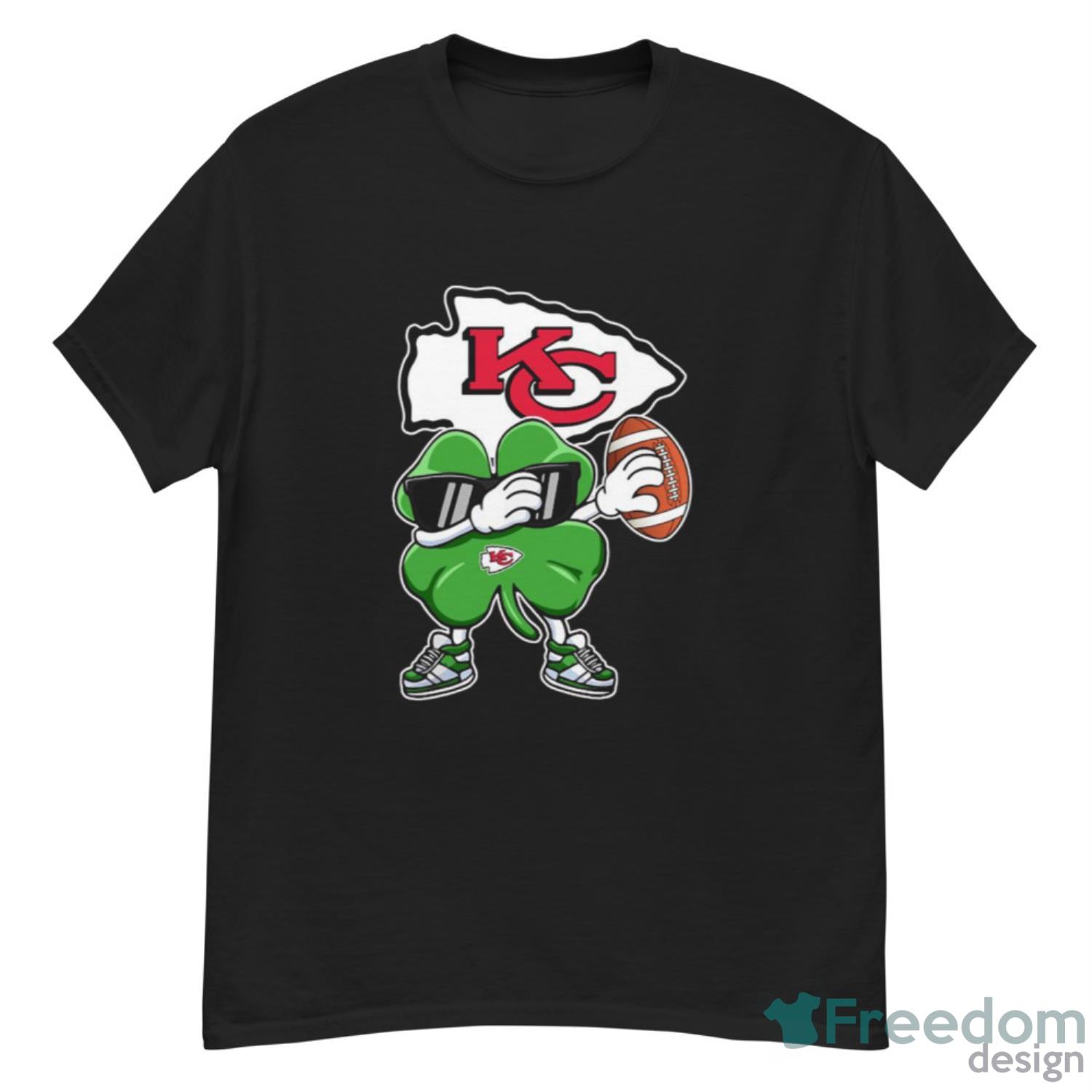 NFL Kansas City Chiefs Three Leaf Clover St Patrick's Day Football Sports T  Shirt - Freedomdesign
