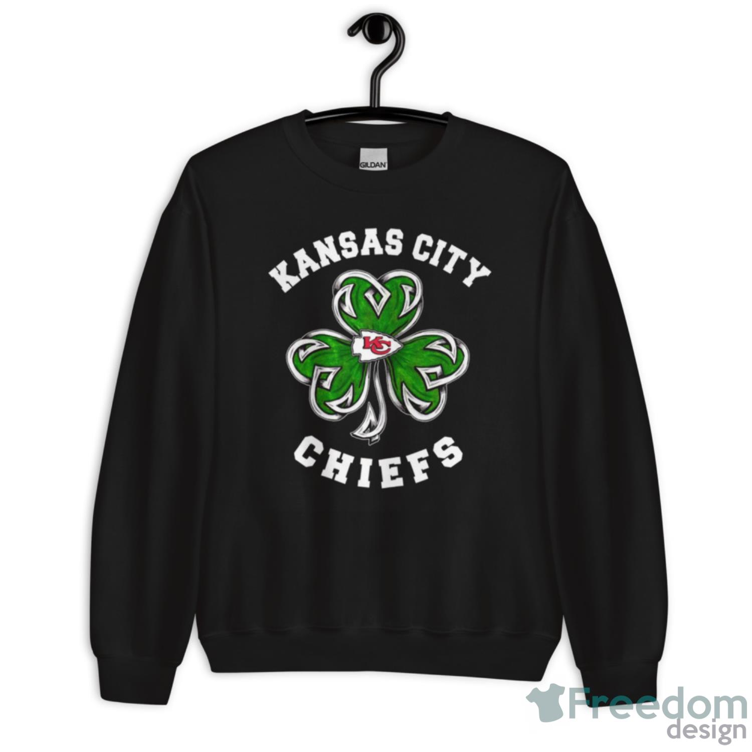 NFL Kansas City Chiefs Three Leaf Clover St Patrick's Day Football Sports T  Shirt - Freedomdesign