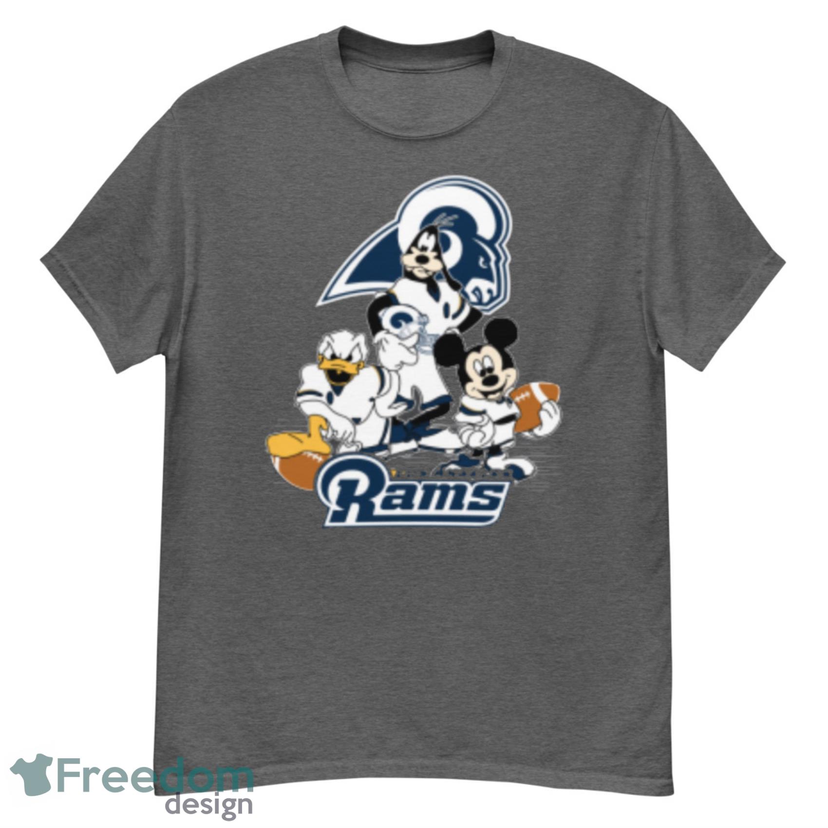 NFL Los Angeles Rams Mickey Mouse Donald Duck Goofy Football Shirt