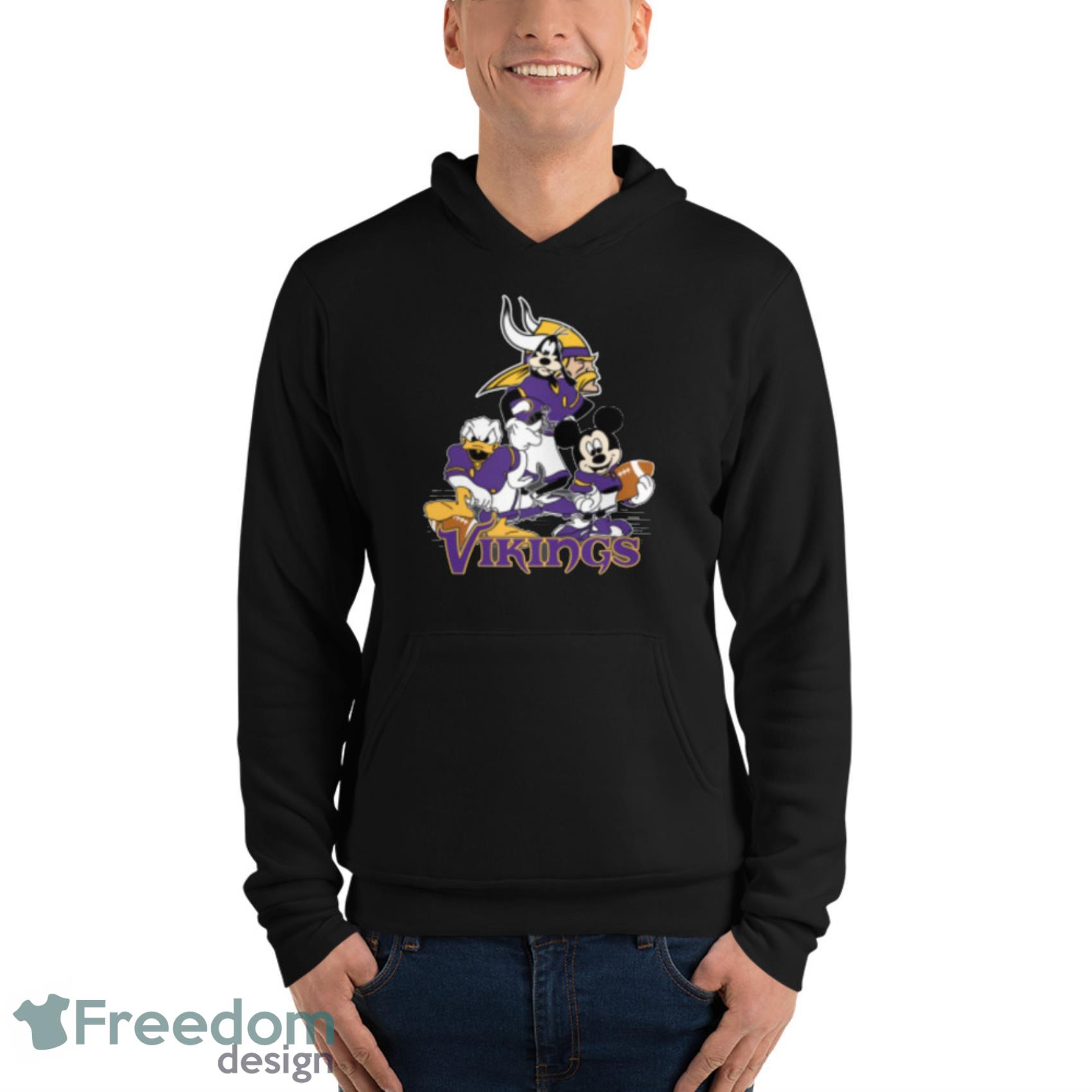 NFL Minnesota Vikings Mickey Mouse Donald Duck Goofy Football Shirt Youth  Long Sleeve