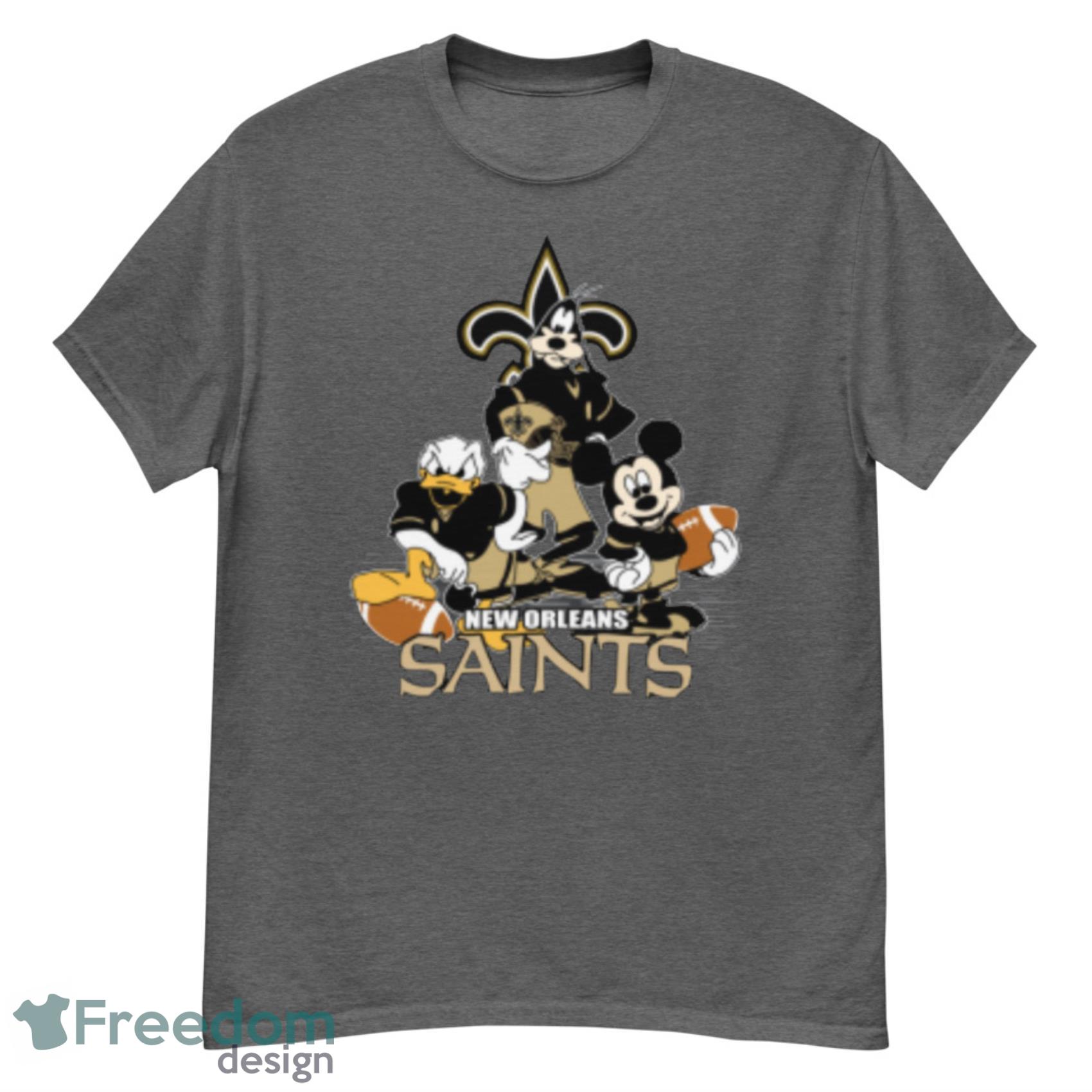 NFL New Orleans Saints Mickey Mouse Donald Duck Goofy Football Shirt T-Shirt  - Freedomdesign