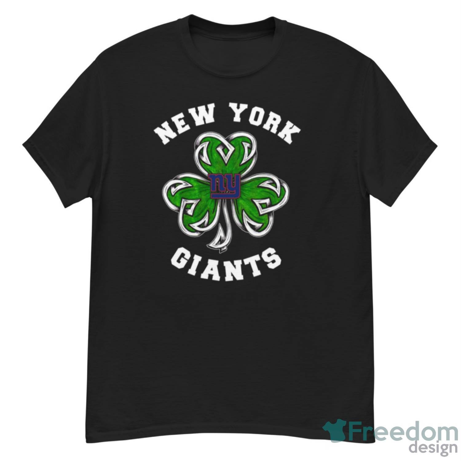 NFL New York Giants Three Leaf Clover St Patrick's Day Football Sports T  Shirt - Freedomdesign