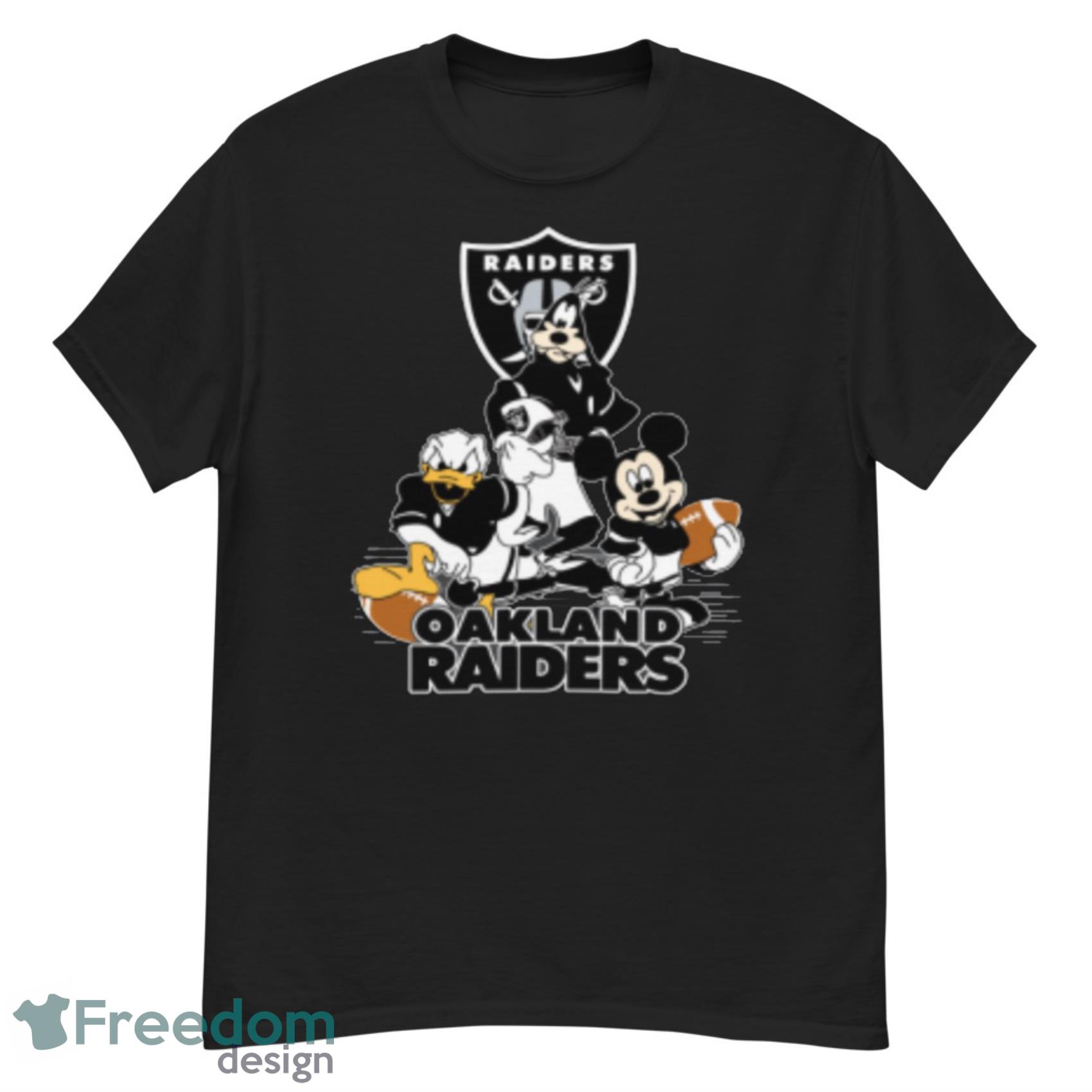 NFL Oakland Raiders Mickey Mouse Donald Duck Goofy Football Shirt T-Shirt