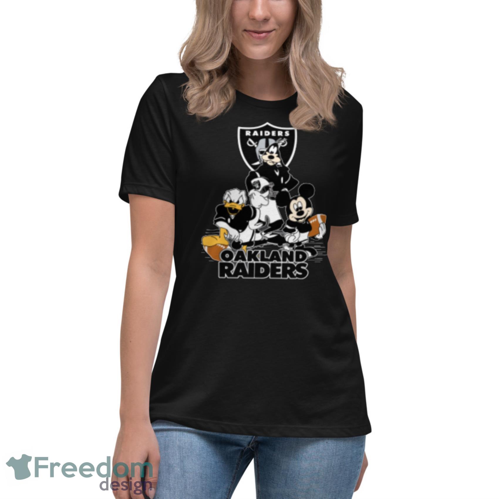 NFL Oakland Raiders Mickey Mouse Donald Duck Goofy Football Shirt