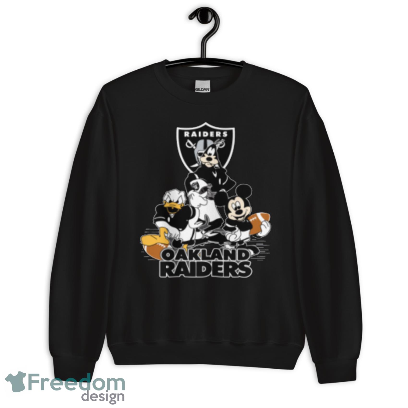 NFL Oakland Raiders Mickey Mouse Donald Duck Goofy Football Shirt Youth T- Shirt