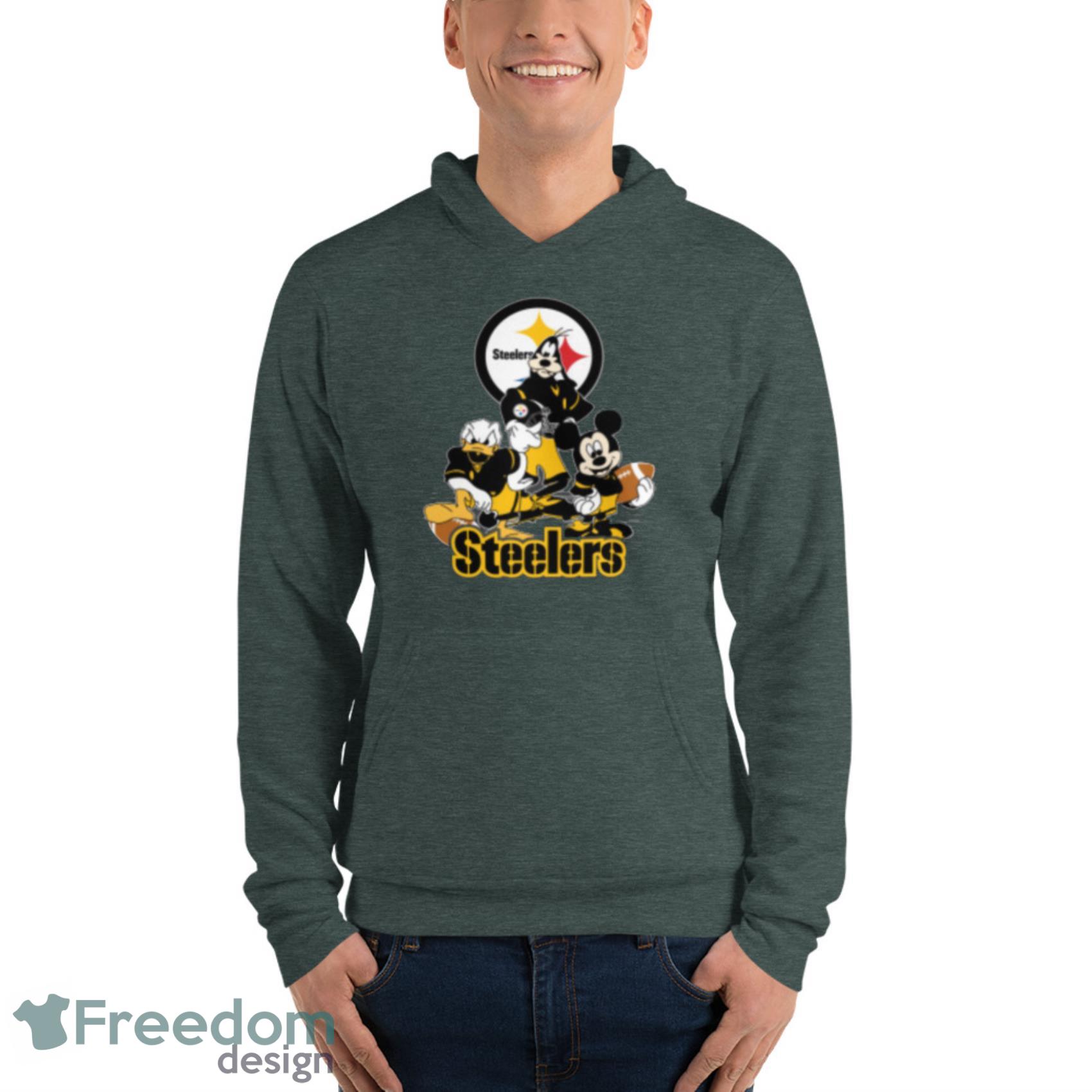 NFL Pittsburgh Steelers Mickey Mouse Donald Duck Goofy Football Shirt Youth  Long Sleeve