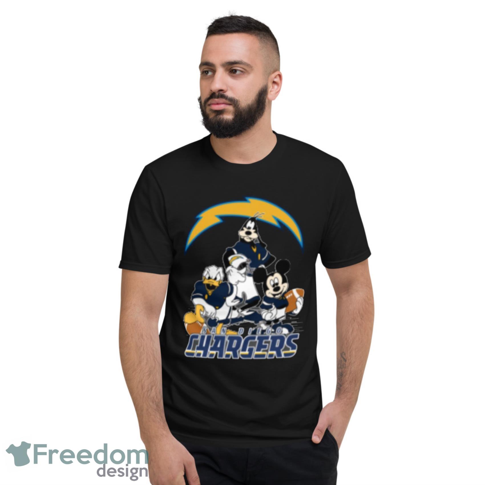 NFL San Diego Chargers Mickey Mouse Donald Duck Goofy Football Shirt T-Shirt Product Photo 4 NFL San Diego Chargers Mickey Mouse Donald Duck Goofy Football Shirt T-Shirt Product Photo 4
