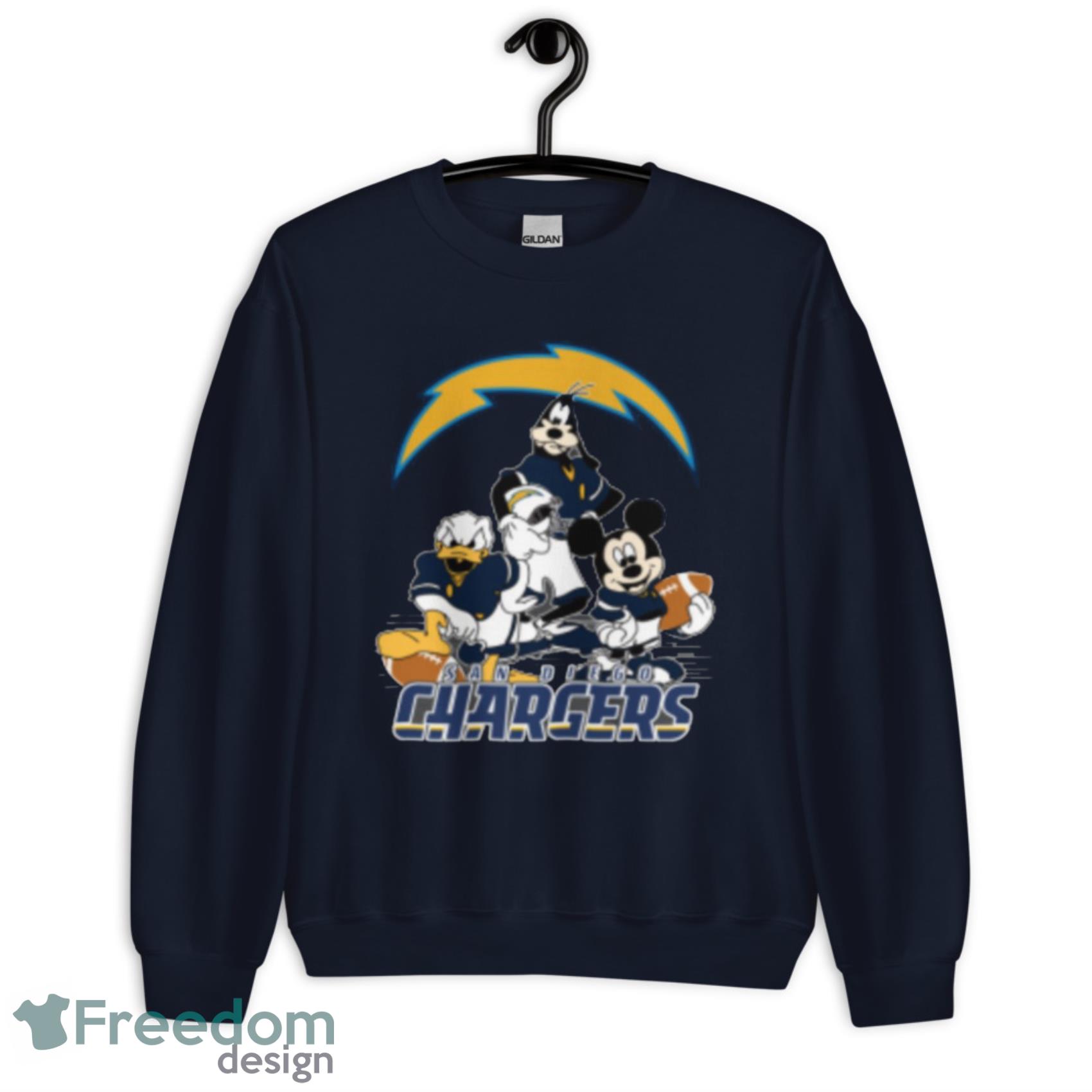 NFL San Diego Chargers Mickey Mouse Donald Duck Goofy Football Shirt T-Shirt Product Photo 5 NFL San Diego Chargers Mickey Mouse Donald Duck Goofy Football Shirt T-Shirt Product Photo 5