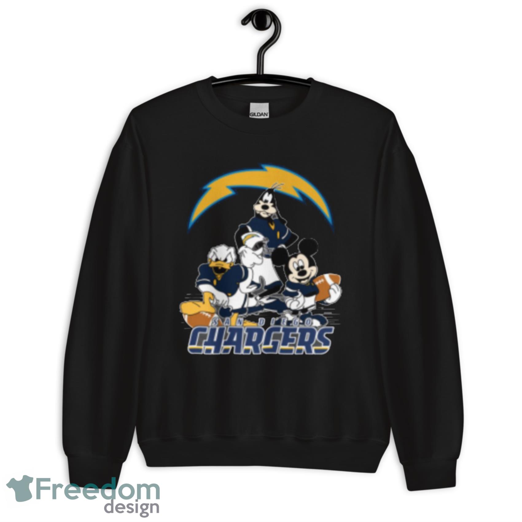 NFL San Diego Chargers Mickey Mouse Donald Duck Goofy Football Shirt T-Shirt Product Photo 6 NFL San Diego Chargers Mickey Mouse Donald Duck Goofy Football Shirt T-Shirt Product Photo 6
