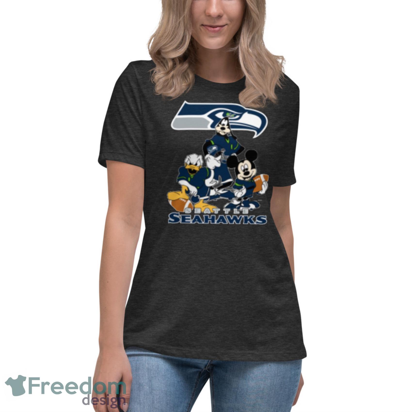 NFL Seattle Seahawks Mickey Mouse Donald Duck Goofy Football Shirt T-Shirt Product Photo 10 NFL Seattle Seahawks Mickey Mouse Donald Duck Goofy Football Shirt T-Shirt Product Photo 10