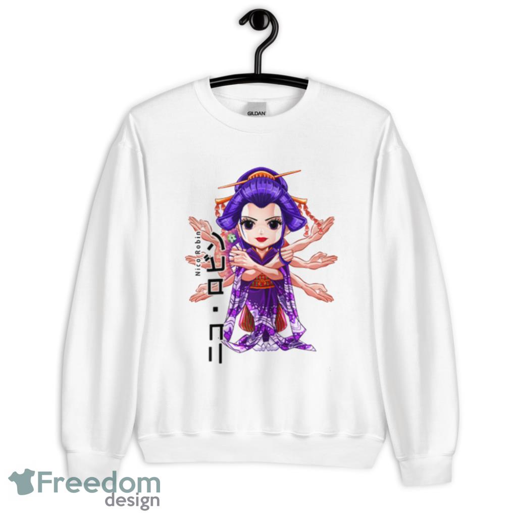 Nico Robin Devil Child Custom Anime One Piece Chibi T-Shirt Product Photo 1
