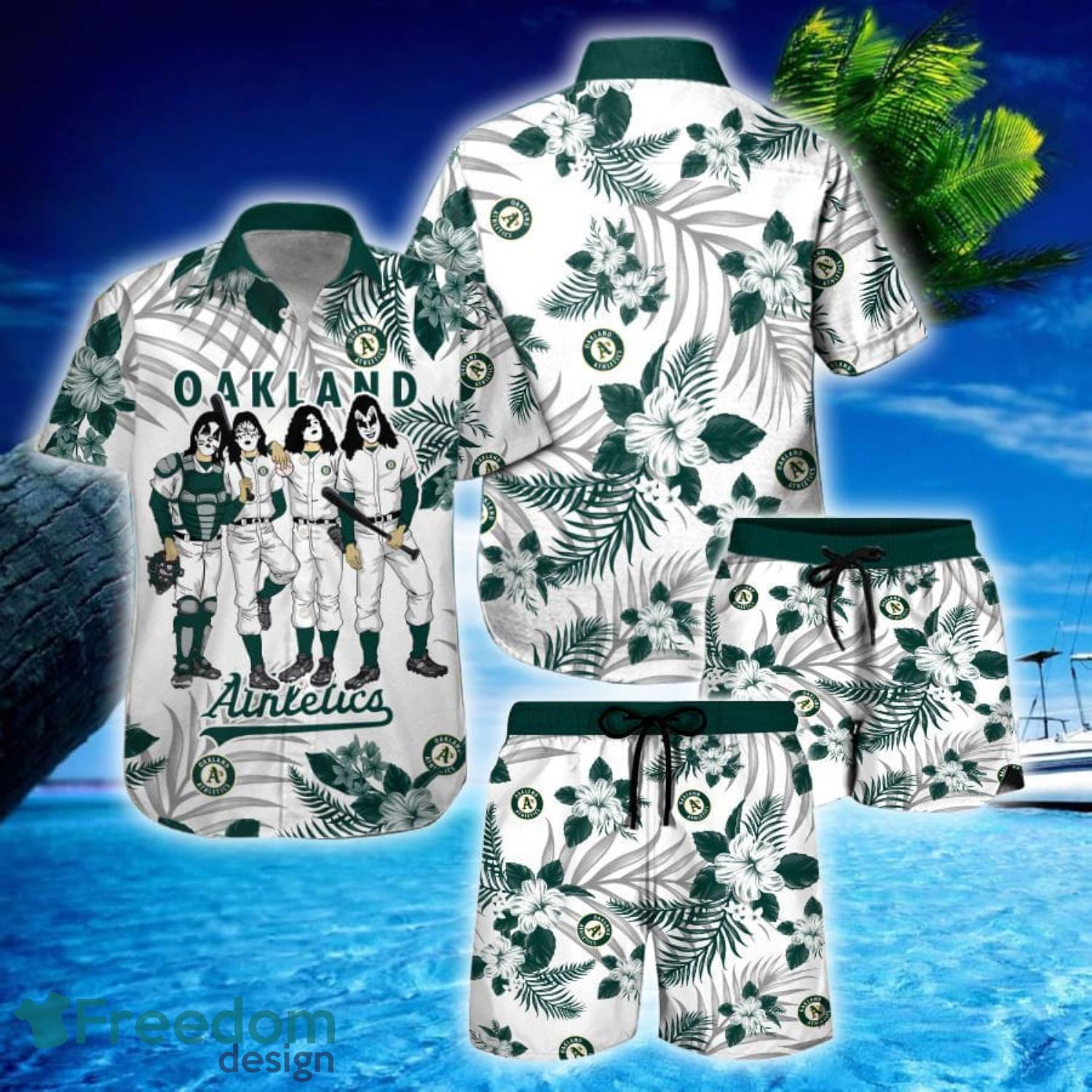 Oakland Athletics Logo And Yellow Flower Tropical Hawaiian Shirt For Fans -  Freedomdesign