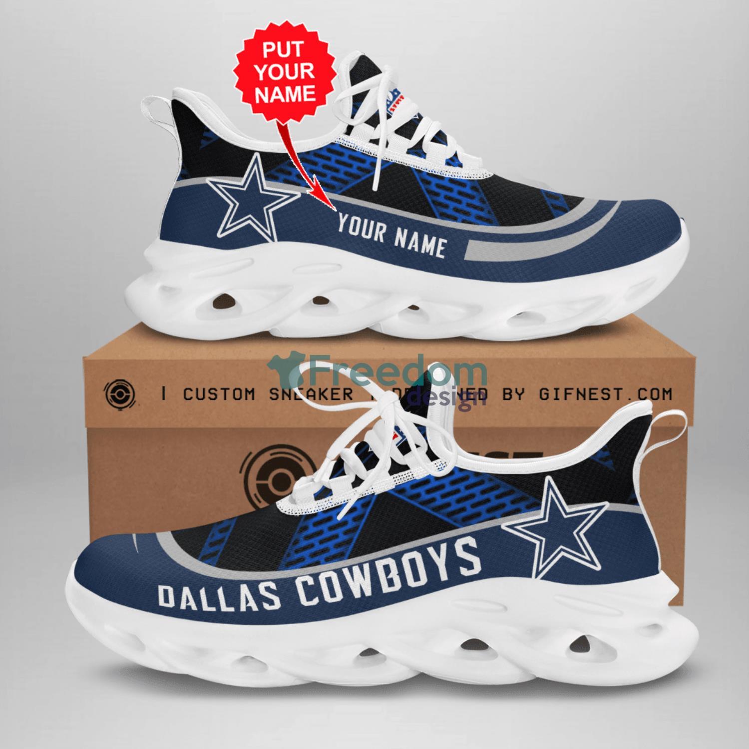 Dallas Cowboys Personalized Name NFL Ultra Sneakers Max Soul Shoes -  Freedomdesign