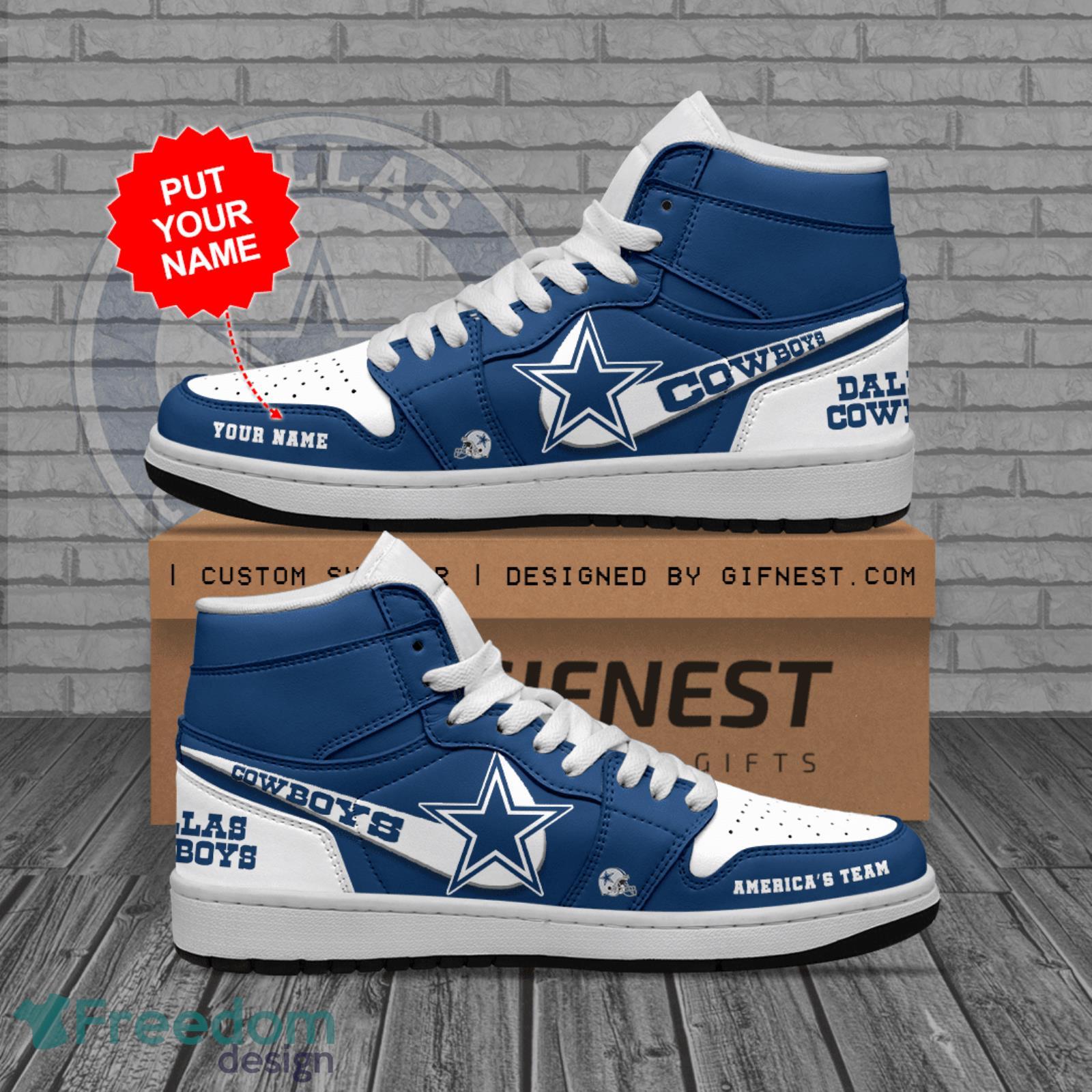 Dallas Cowboys Air Jordan Hightop Shoes Sneaker For Sport Fans -  Freedomdesign