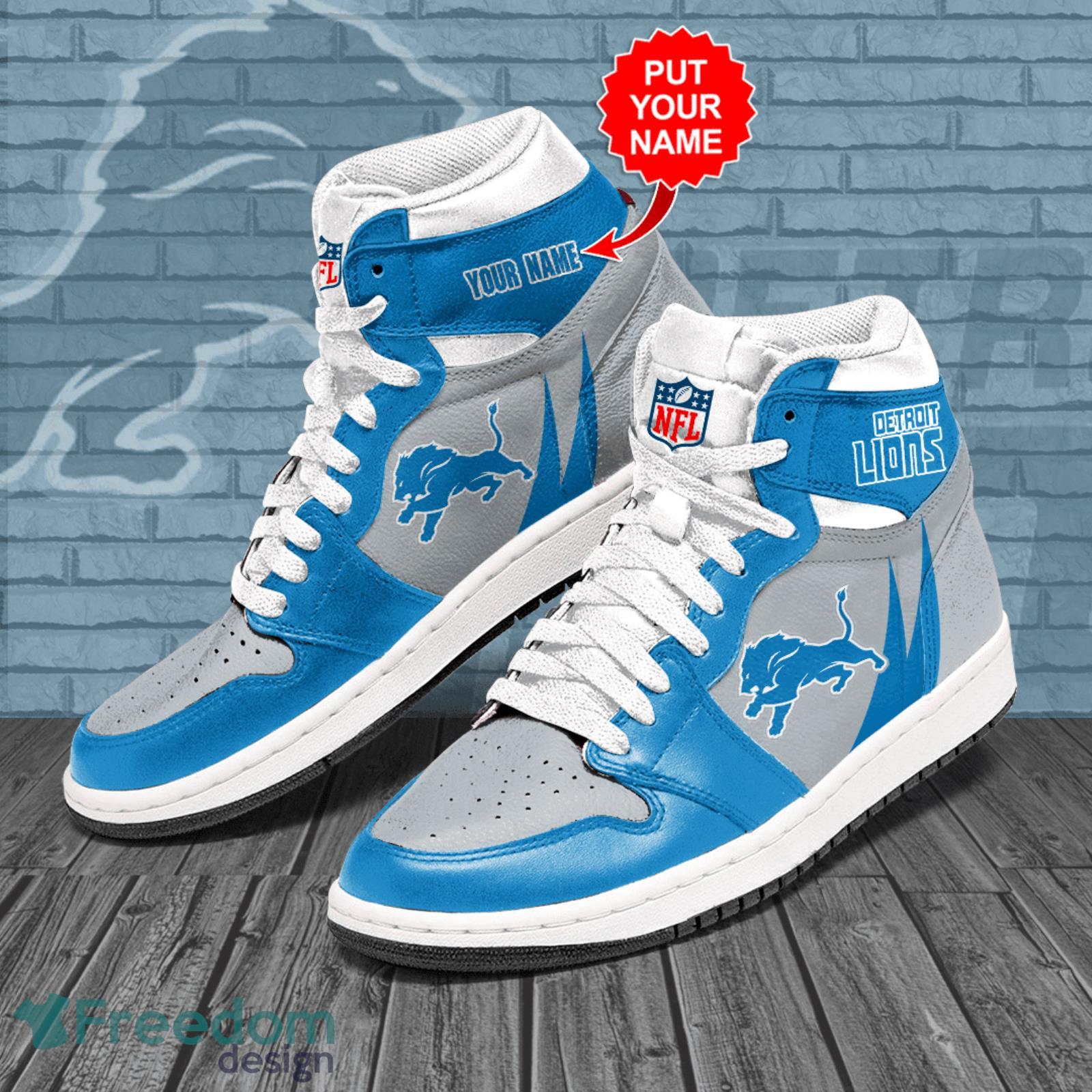 Detroit lions jordan high top custom shoes sport sneakers