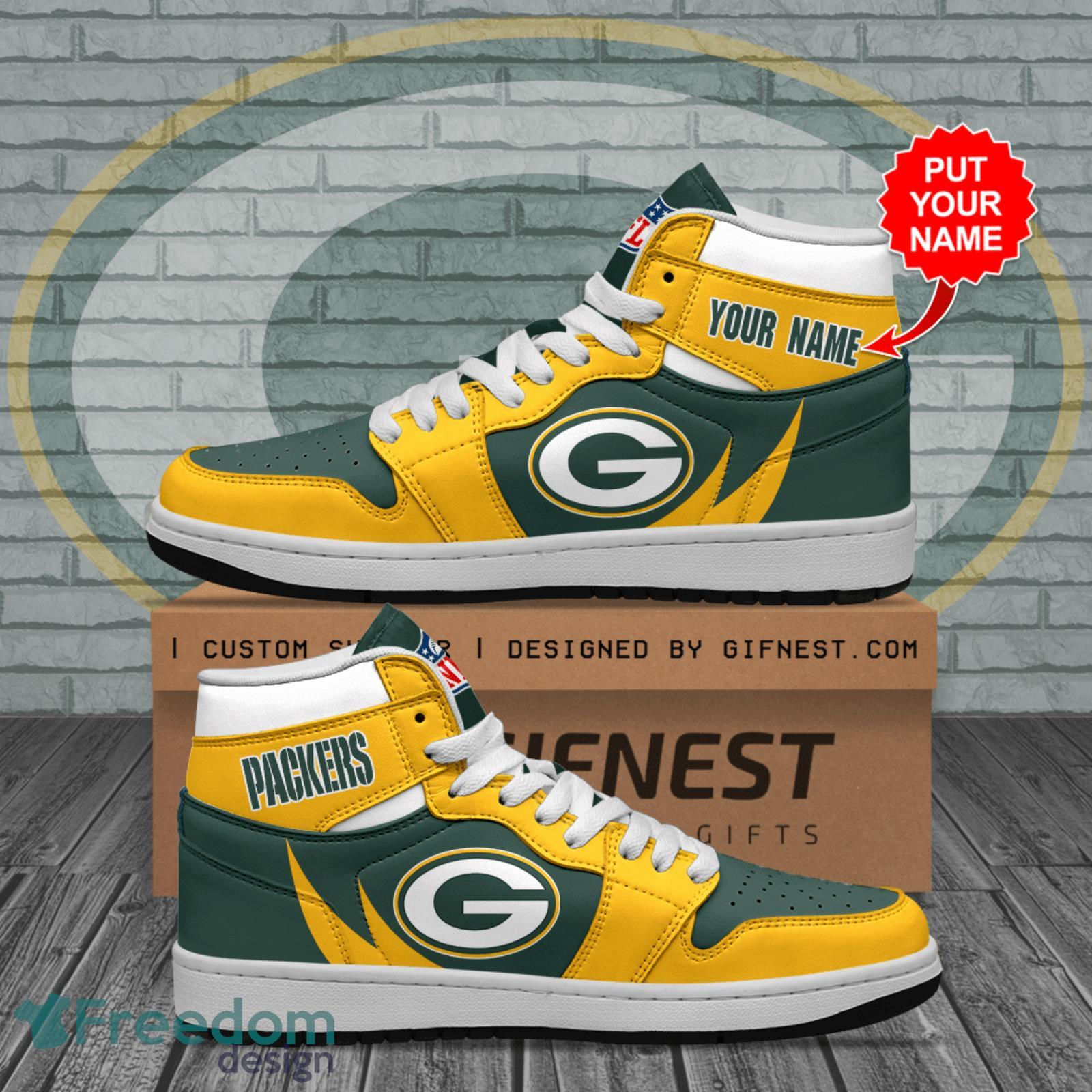 Custom NFL Green Bay Packers Nike Logo Jordan 1 High, Packers