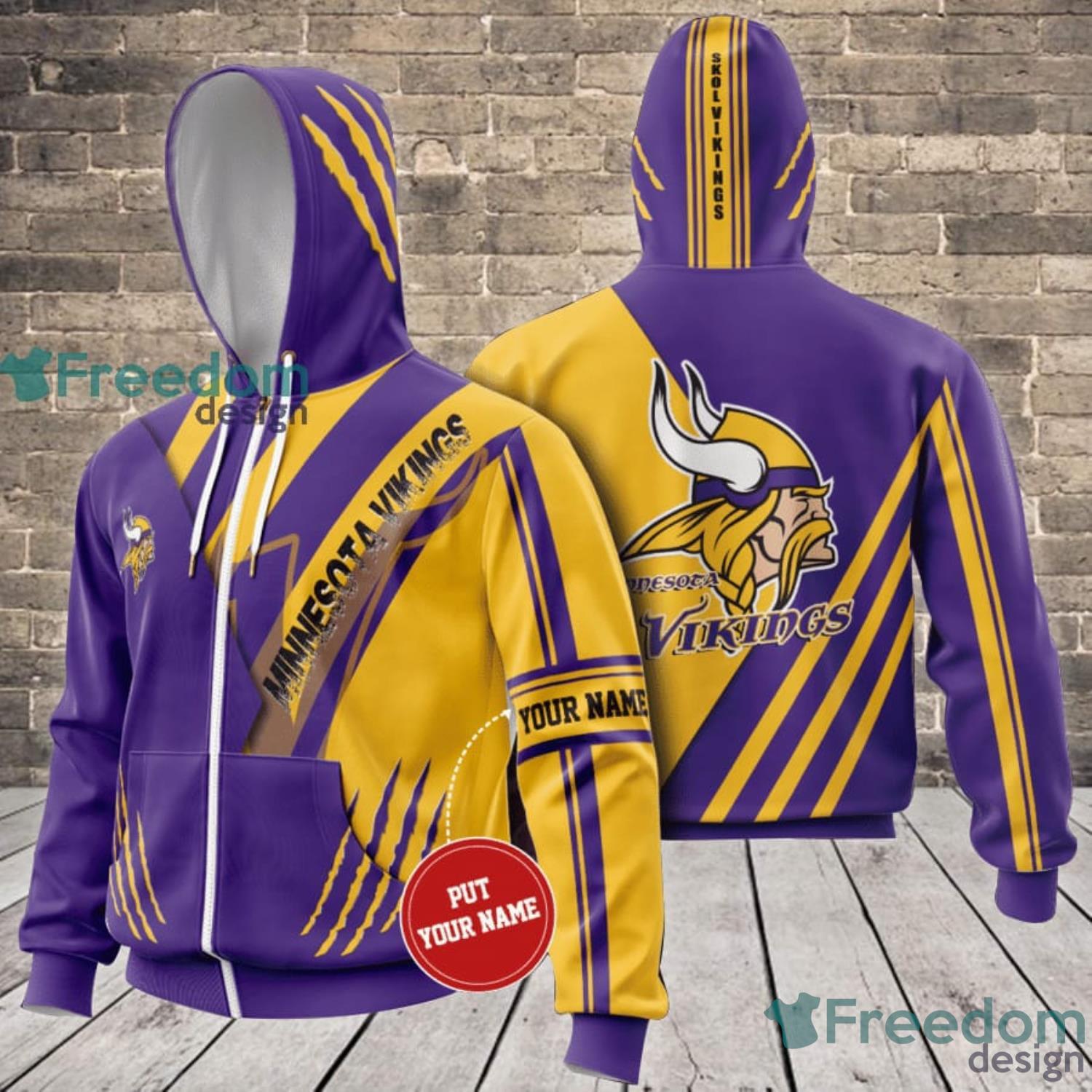 minnesota vikings 3d hoodie