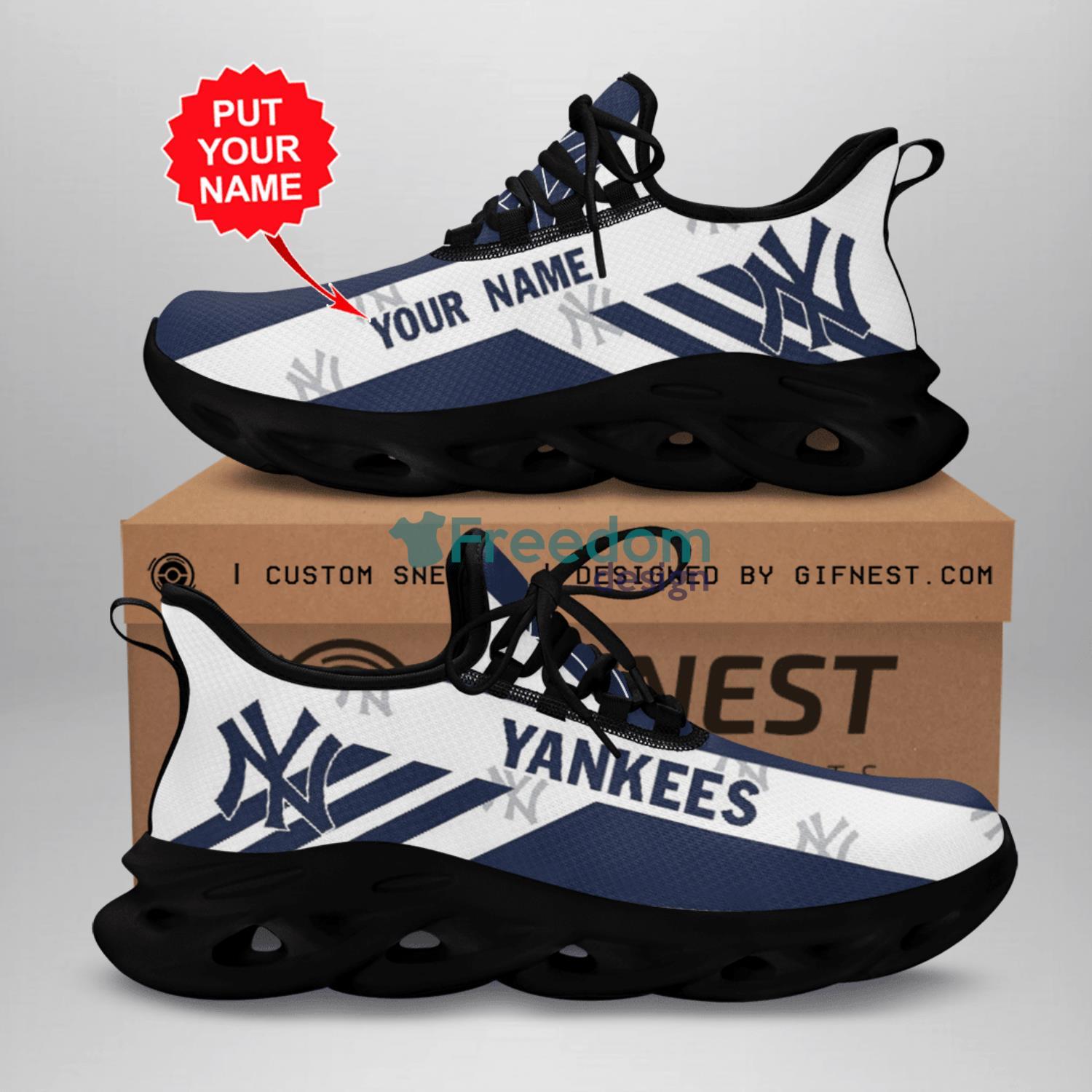 Personalized New York Yankees Max Soul Shoes For Fan Custom Name