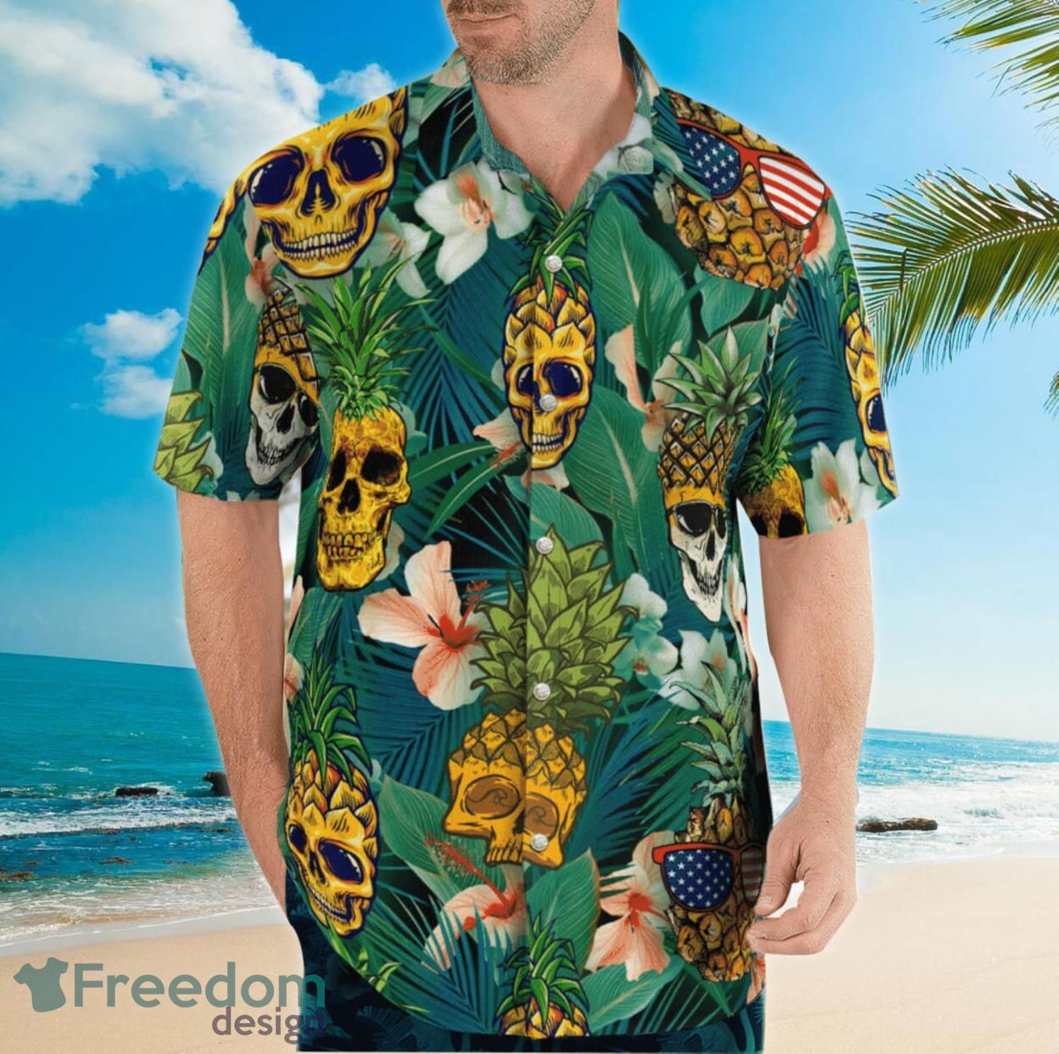 Pineapple Skulls Aloha Happy Summer Hawaiian Shirt For Men And Women -  Freedomdesign