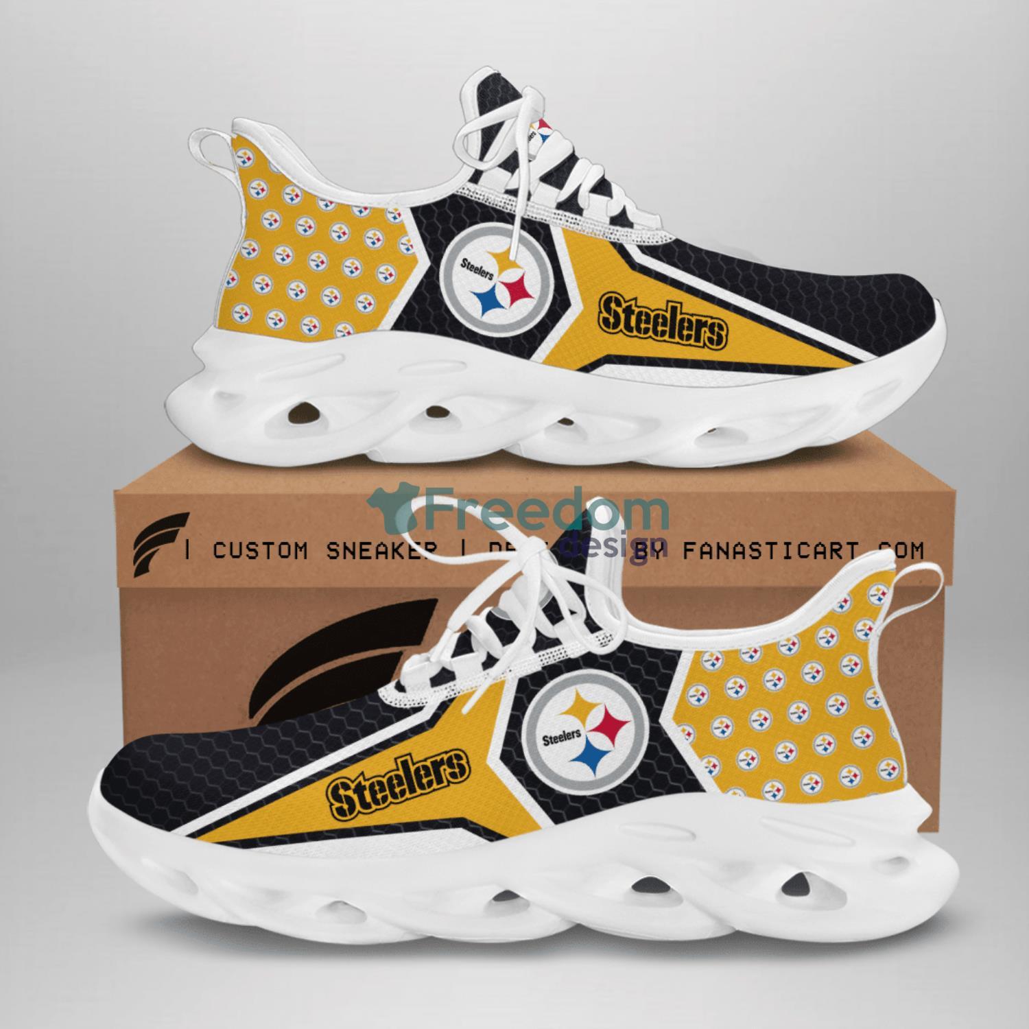 Pittsburgh Steelers Custom Name Sneakers Max Soul Shoes For Men And Women -  Freedomdesign