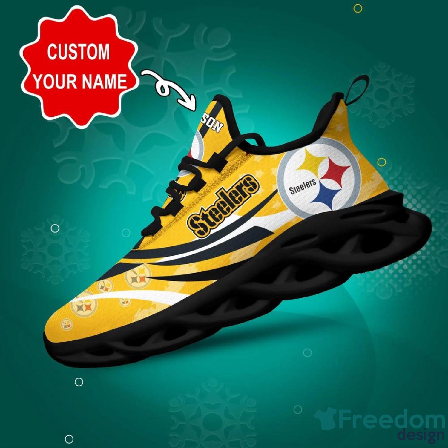 NEW Pittsburgh Steelers NFL Adidas Custom Name Max Soul Sneaker