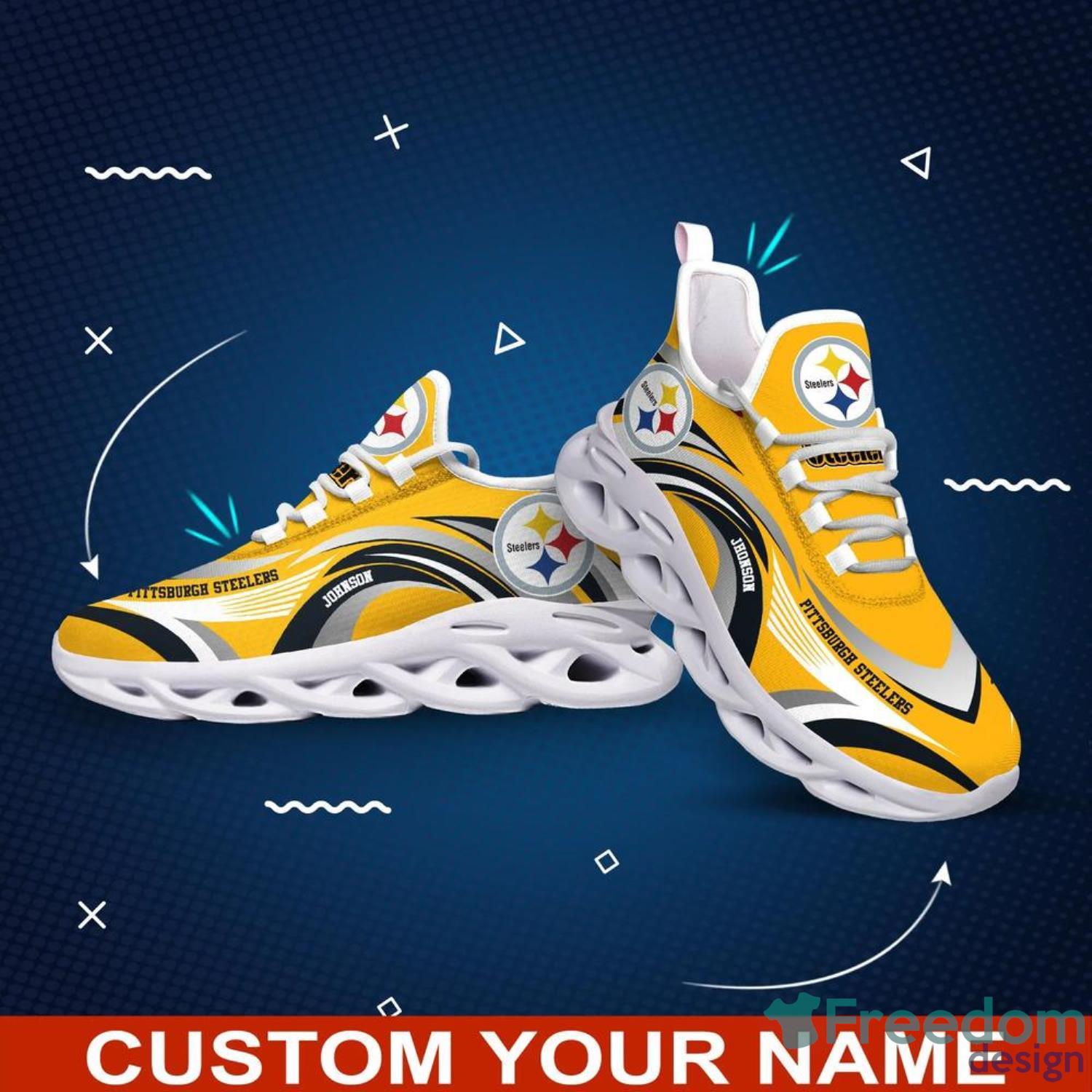 Pittsburgh Steelers Custom Name Sneakers Max Soul Shoes Sport