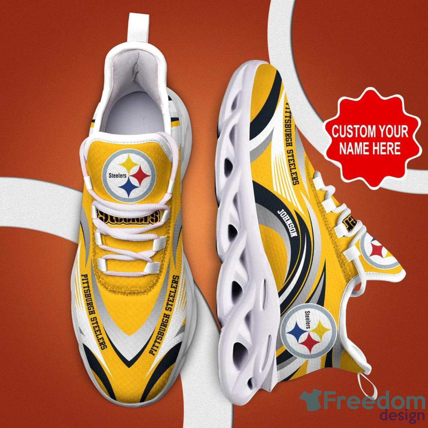 Pittsburgh Steelers Custom Name Sneakers Max Soul Shoes Sport