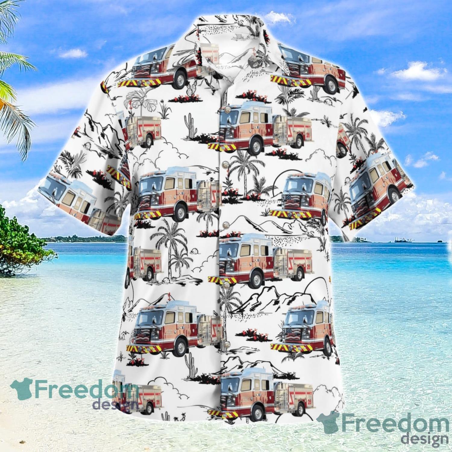 Rendon Fire Department Rendon Texas Short Sleeve Hawaiian Shirt Gift For Summer image Rendon Fire Department Rendon Texas Short Sleeve Hawaiian Shirt Gift For Summer Product Photo 2