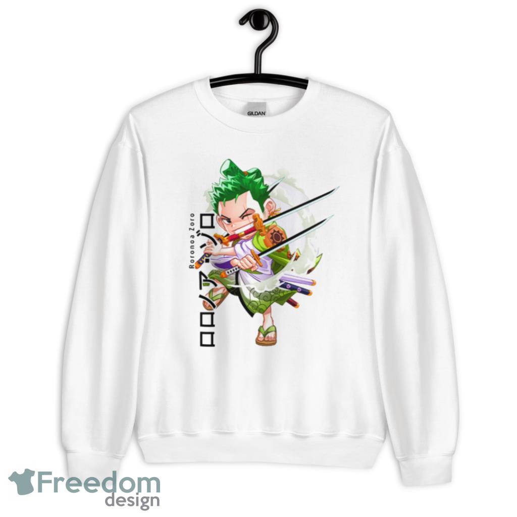 Roronoa Zoro Three Sword Style Custom Anime One Piece Chibi T-Shirt Product Photo 1