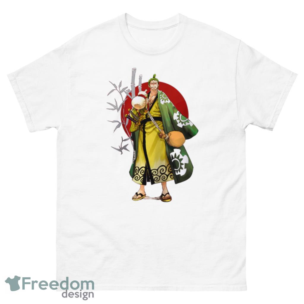 Roronoa Zoro Wano Country Act Custom Anime One Piece T-Shirt Product Photo 2