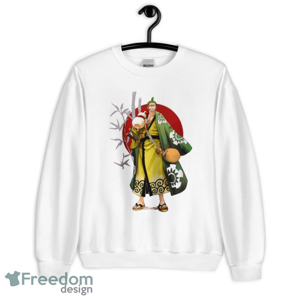 Roronoa Zoro Wano Country Act Custom Anime One Piece T-Shirt Product Photo 1