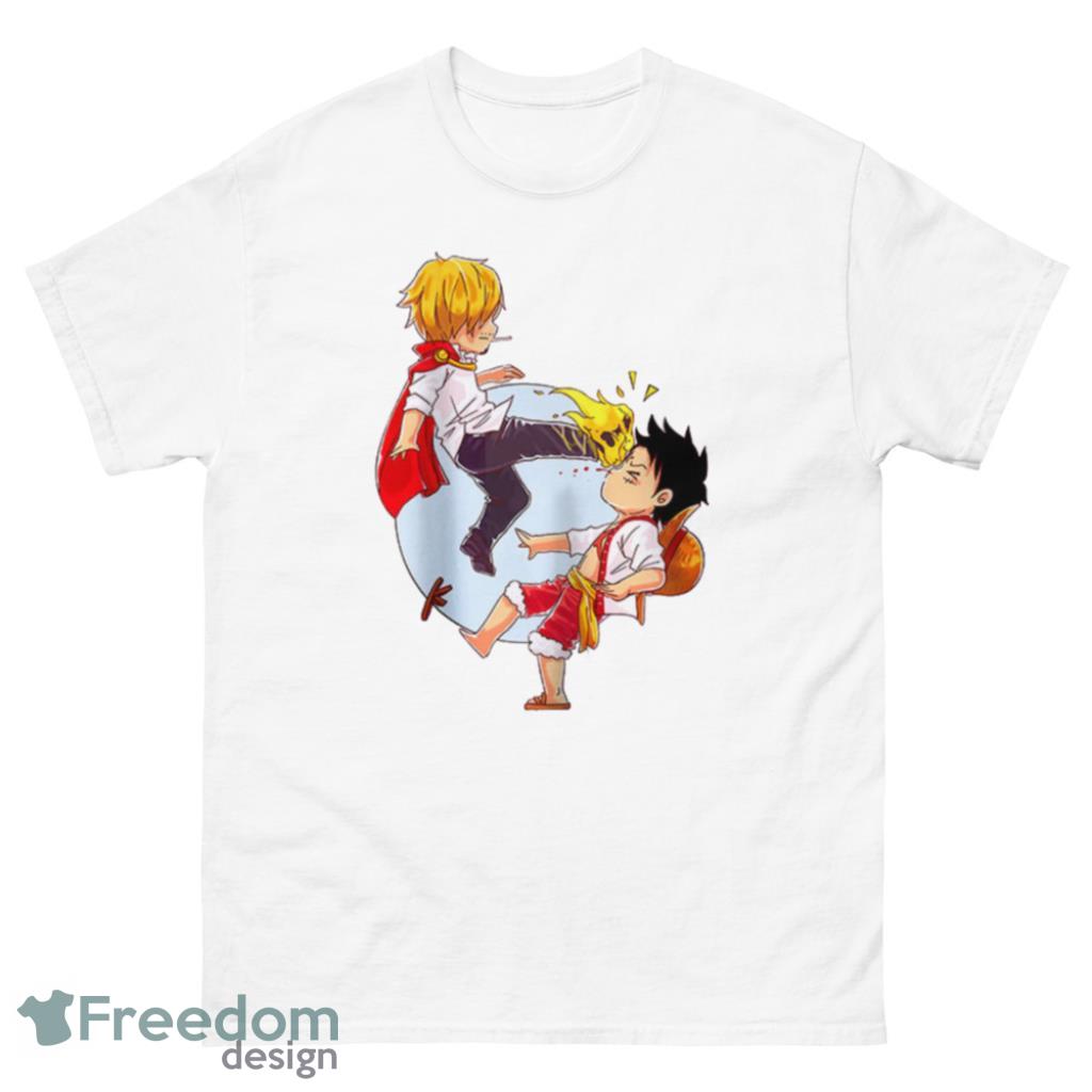 Sanji x Luffy Custom Anime One Piece Chibi T-Shirt Product Photo 2