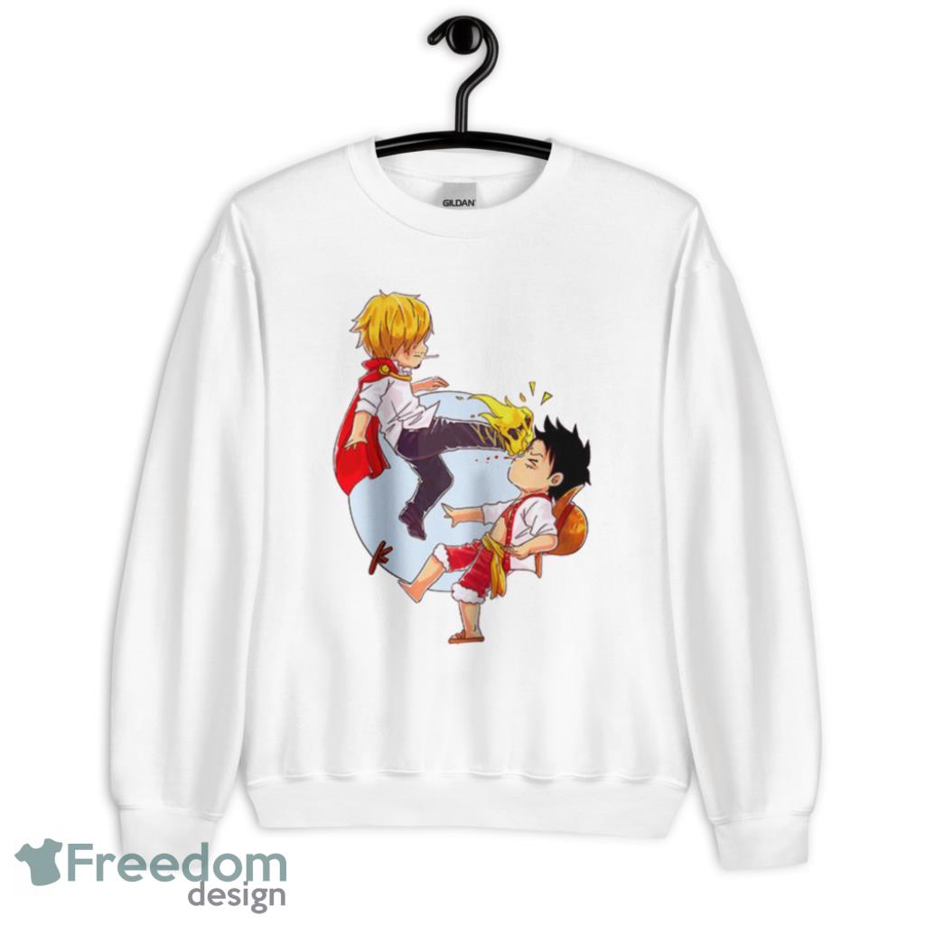 Sanji x Luffy Custom Anime One Piece Chibi T-Shirt Product Photo 1