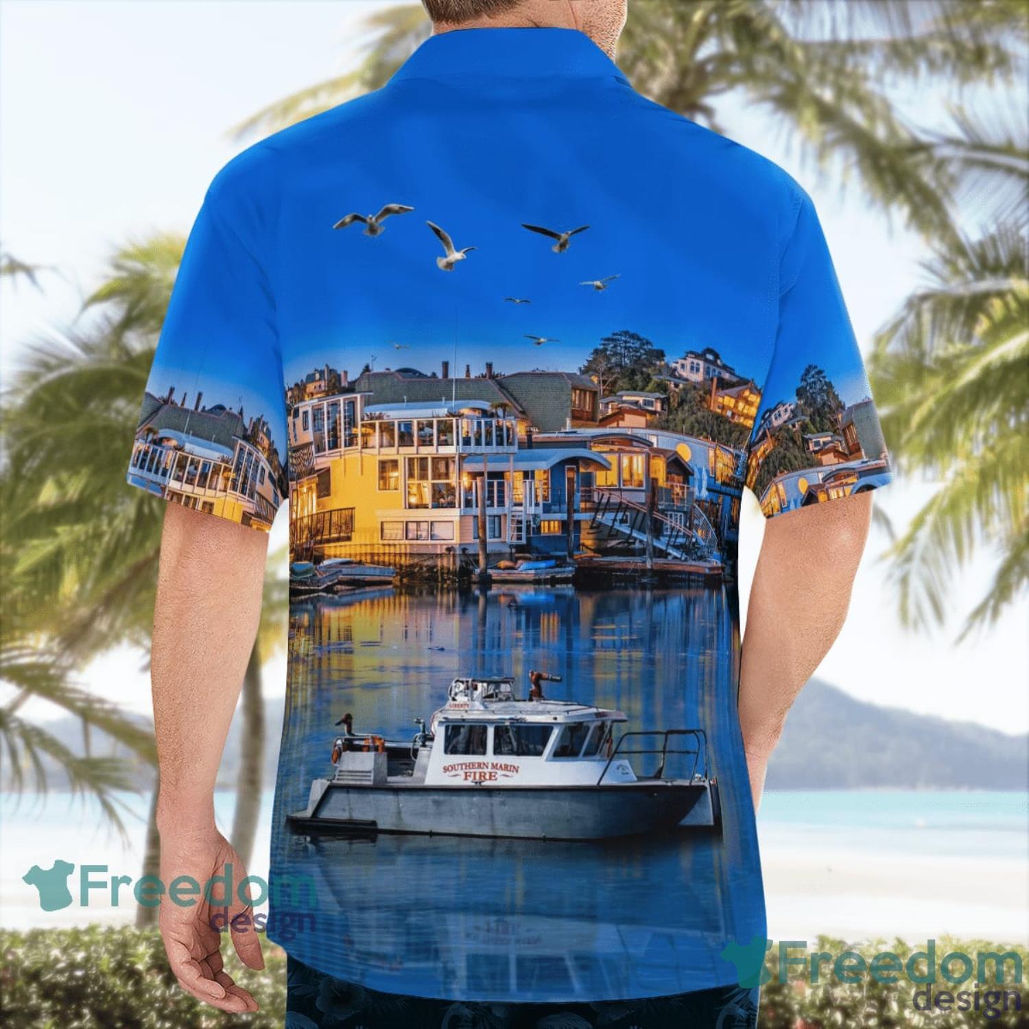 Sausalito California Sausalito-Southern Marin Fire department Fireboat Liberty Short Sleeve Hawaiian Shirt Gift For Summer Product Photo 4 Sausalito California Sausalito-Southern Marin Fire department Fireboat Liberty Short Sleeve Hawaiian Shirt Gift For Summer Product Photo 4