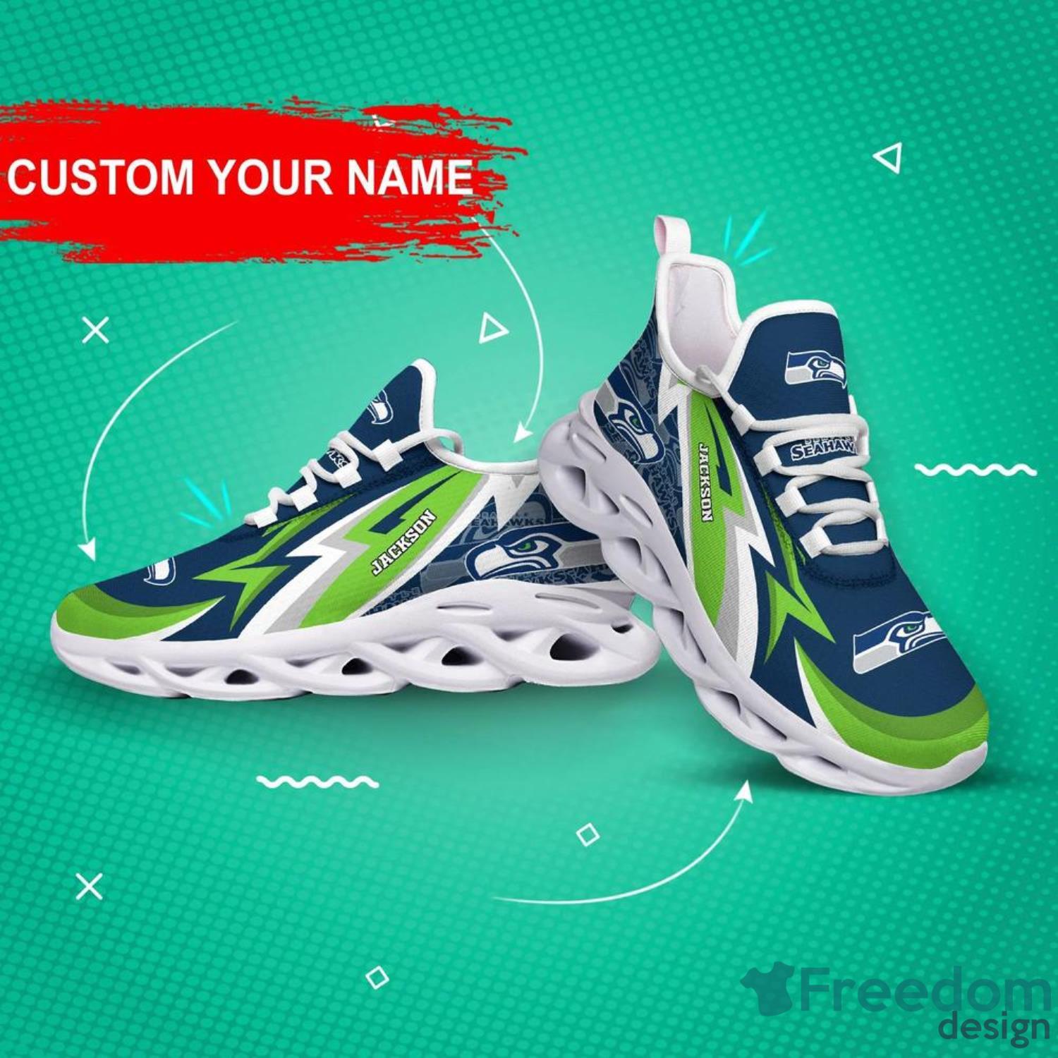 Seattle Seahawks NFL Cool Max Soul Shoes Custom Name Sneakers For Men And  Women