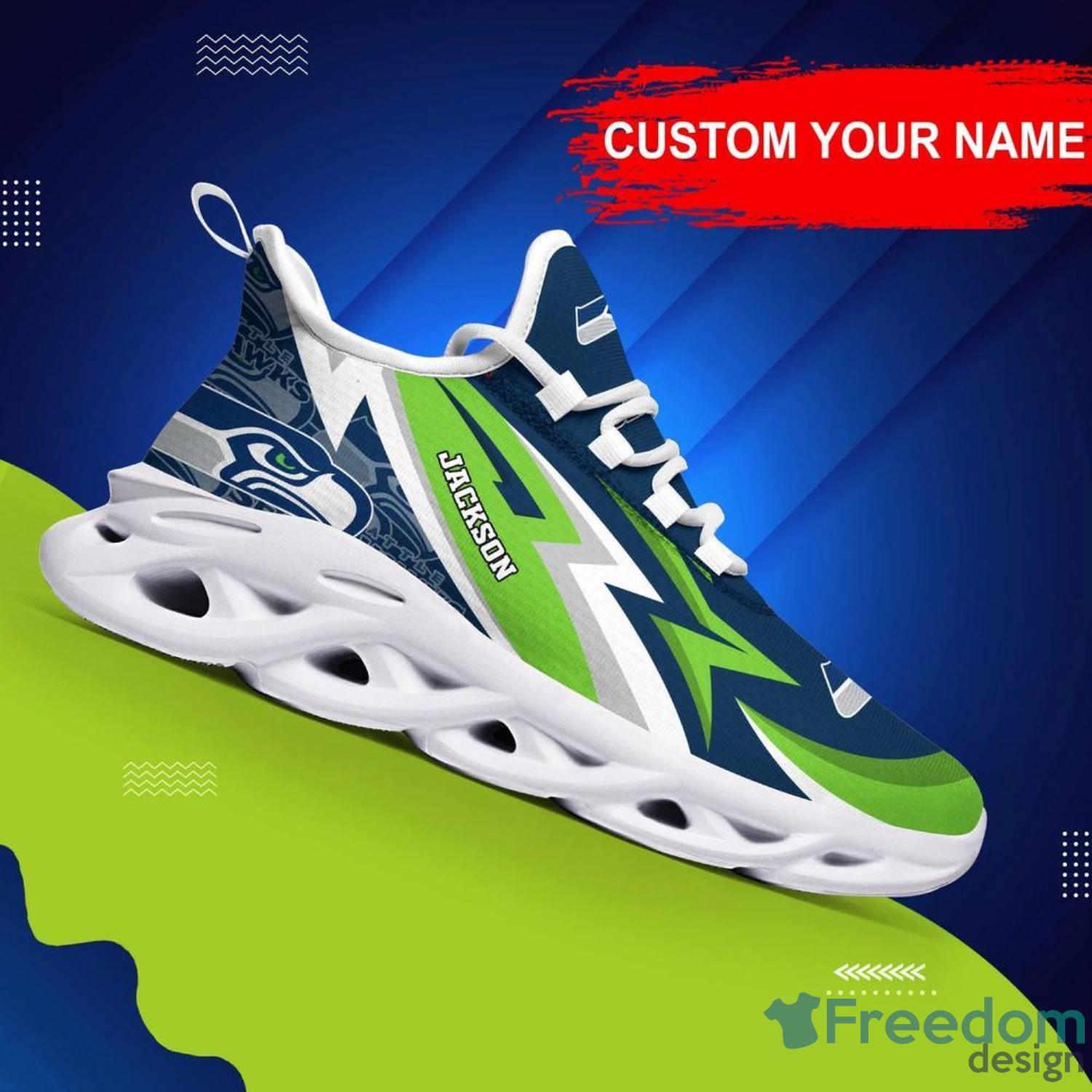 Seattle Seahawks NFL Green Blue Color Max Soul Shoes