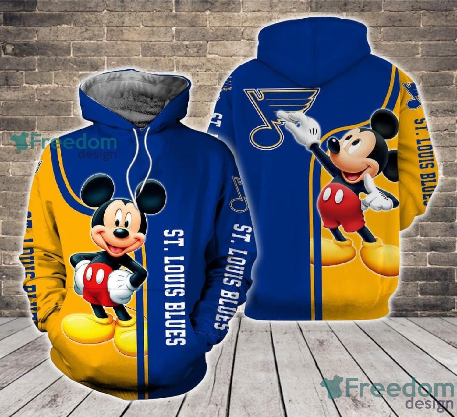 Mickey Mouse Louis Vuitton blue pattern All over print 3D hoodie