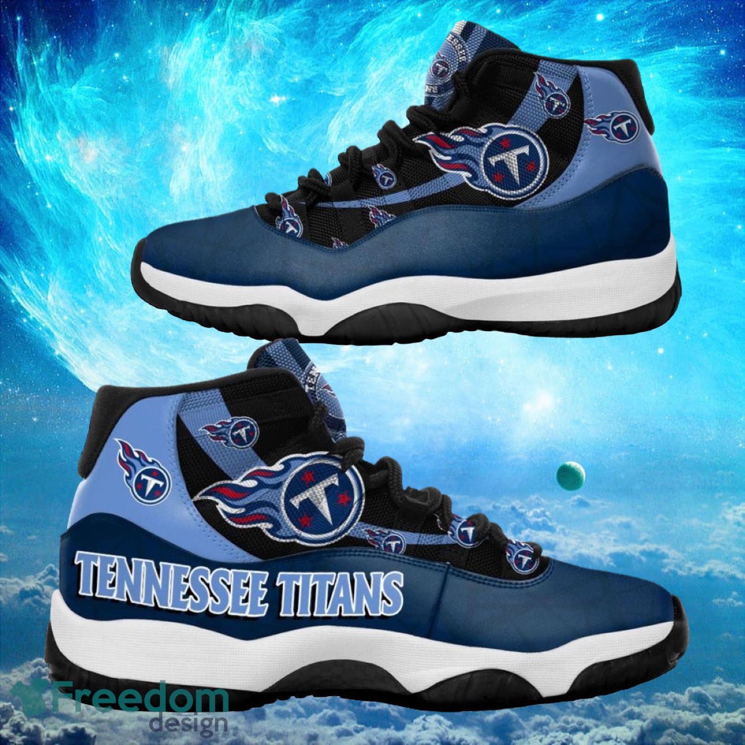 NFL Tennessee Titans Black Blue Air Jordan Hightop Shoes Gift For